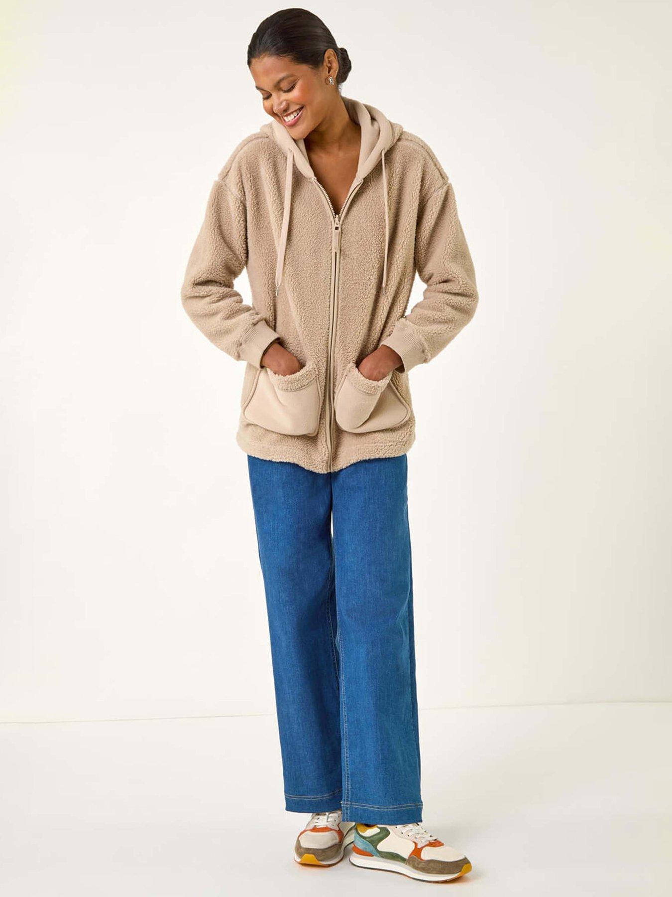 Image 3 of 5 of Roman Hooded Borg Zip Through Jacket - Stone