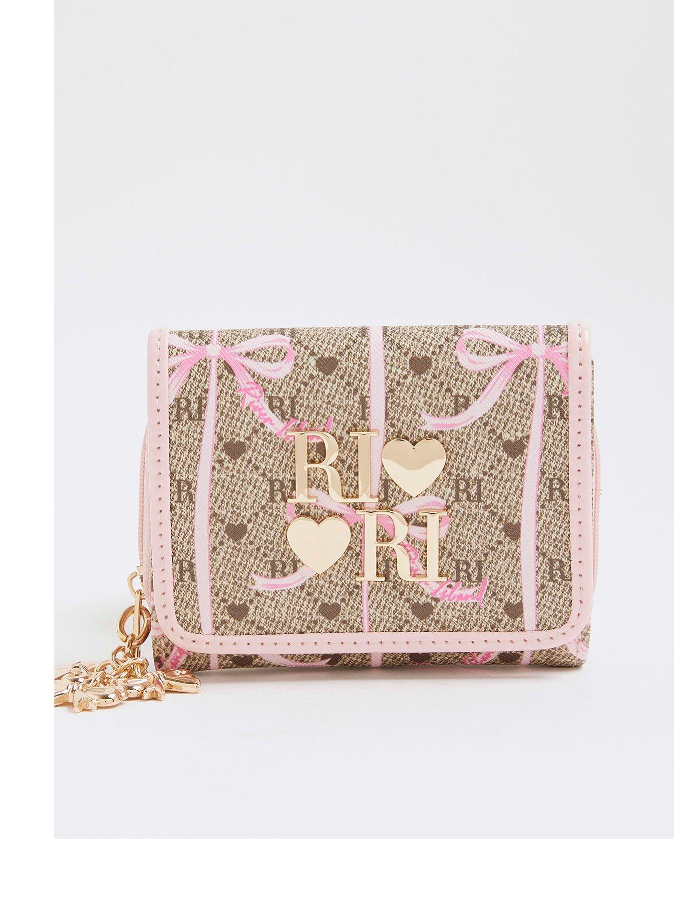 undefined Older Girls Monogram Bow Purse - Brown