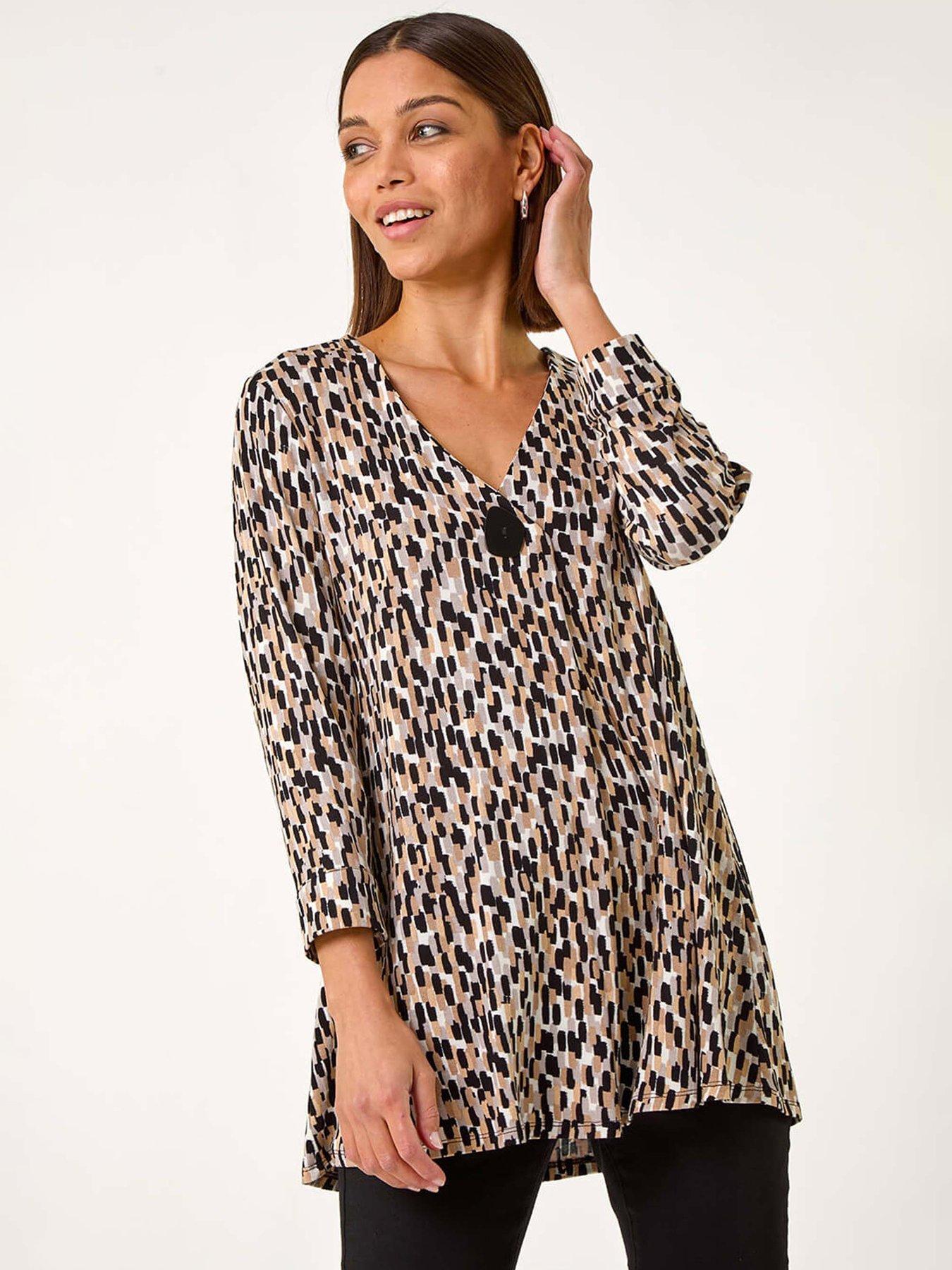 undefined Pleated Front Textured Crepe Top - Stone
