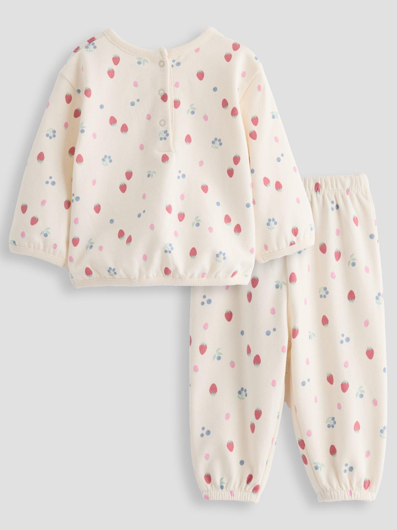 Image 2 of 4 of The Very Collection Fruit Print 2 Piece Top and Joggers Set - Cream