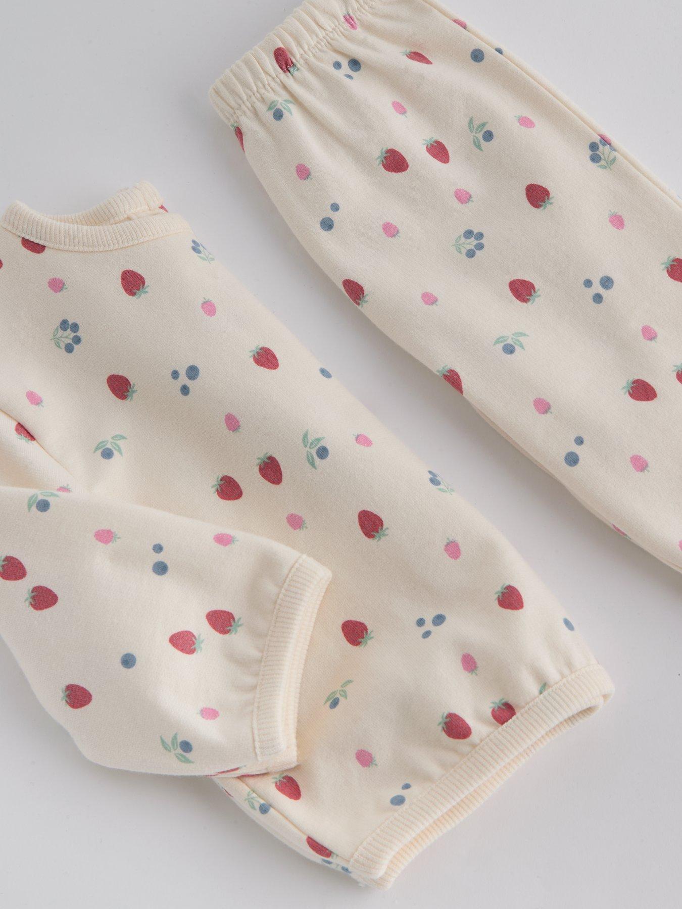 Image 3 of 4 of The Very Collection Fruit Print 2 Piece Top and Joggers Set - Cream