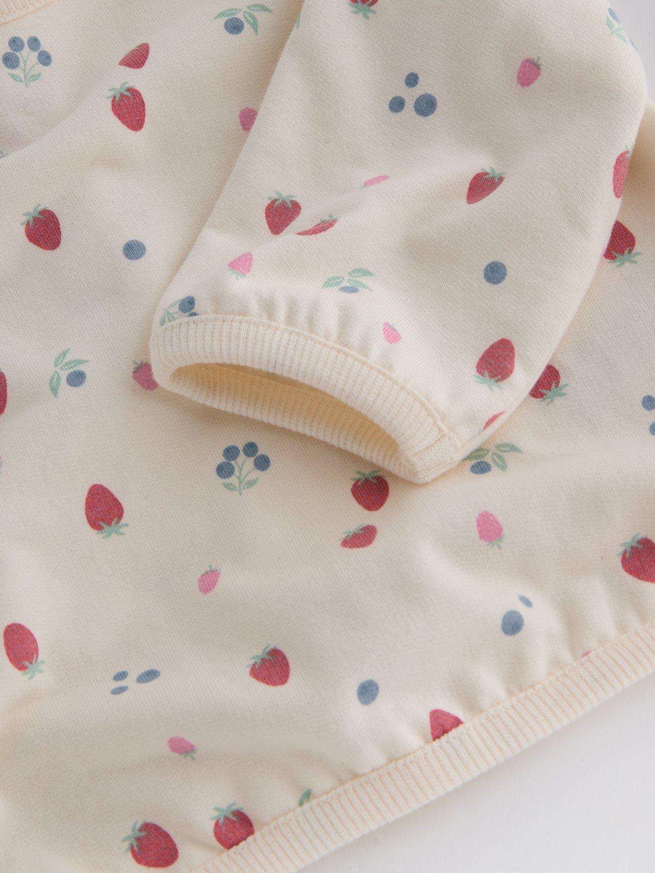 Image 4 of 4 of The Very Collection Fruit Print 2 Piece Top and Joggers Set - Cream