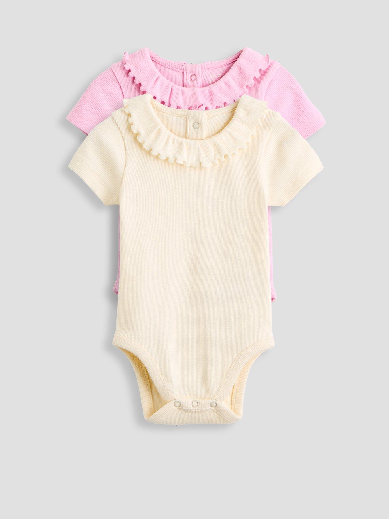 The Very Collection Frill Collar Bodysuit 2 Pack - Pink/Yellow