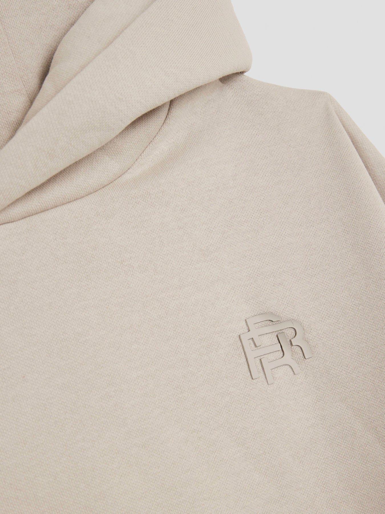  image of river-island-older-boys-rr-hoodie-and-joggers-set-beige