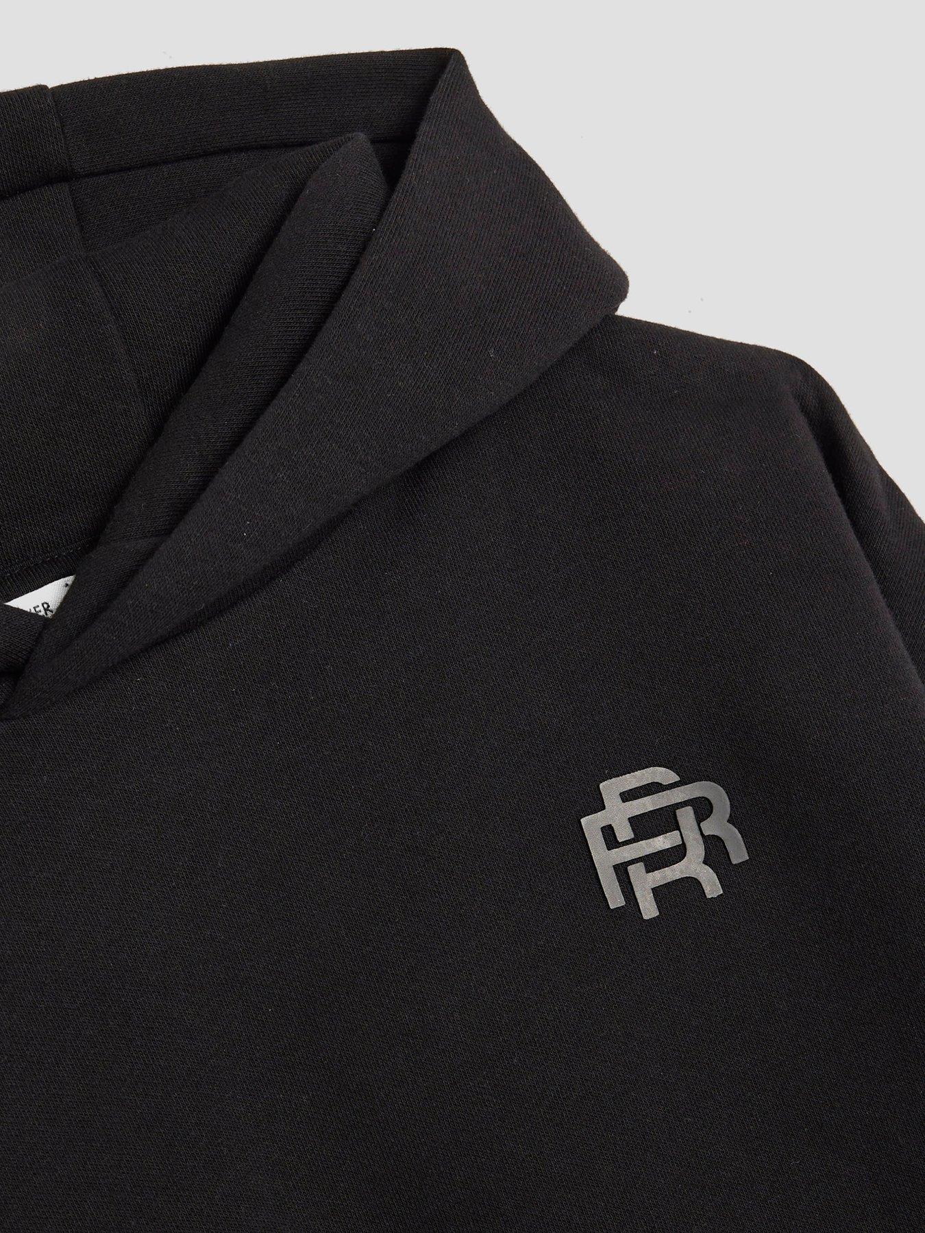  image of river-island-older-boys-essentials-hoodie-and-joggers-set-black