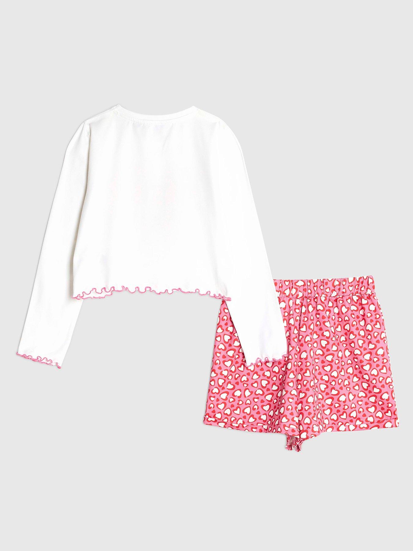 back image of river-island-older-girls-sassy-club-long-sleeve-pyjamas-pink