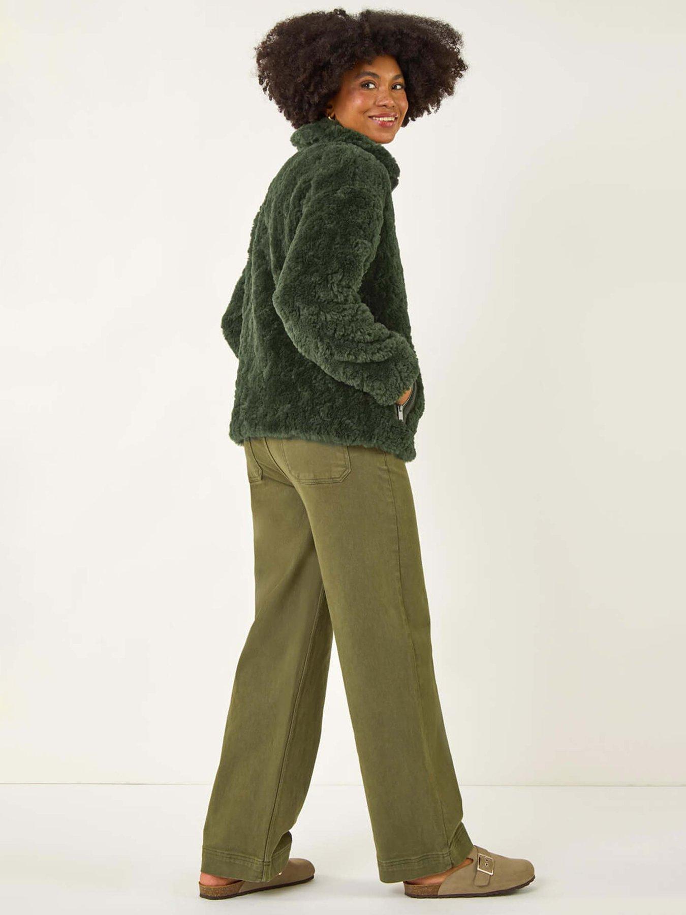  image of roman-teddy-borg-bomber-coat-green