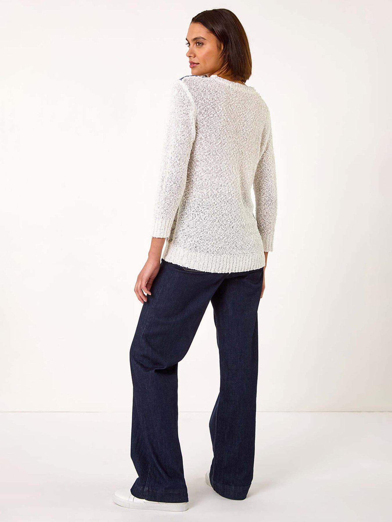 Image 2 of 5 of Roman Textured Colour Block Jumper - Blue
