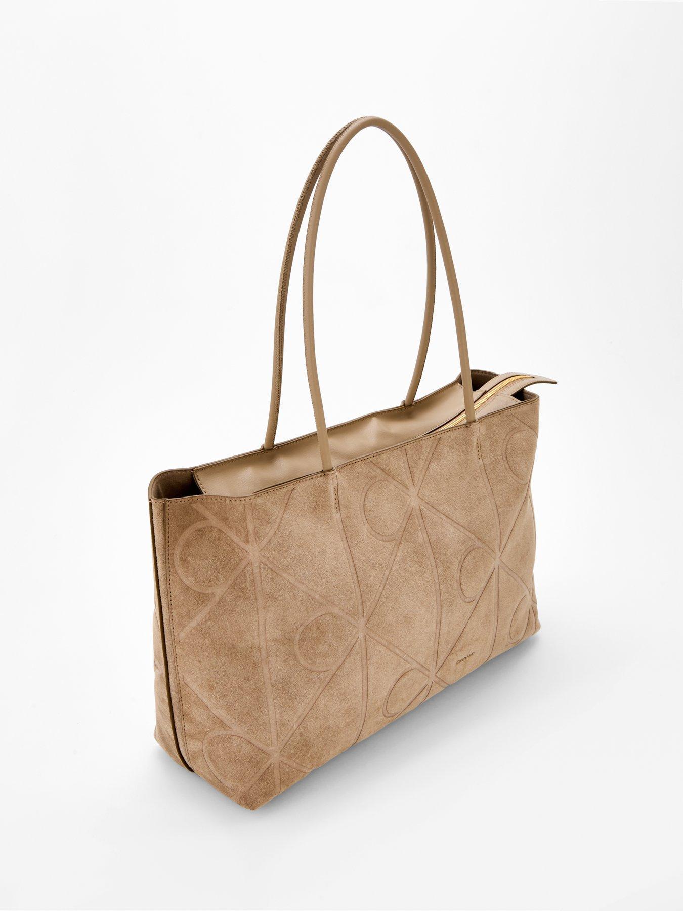 Image 2 of 5 of Calvin Klein Suede Tote Bag - Desert Taupe