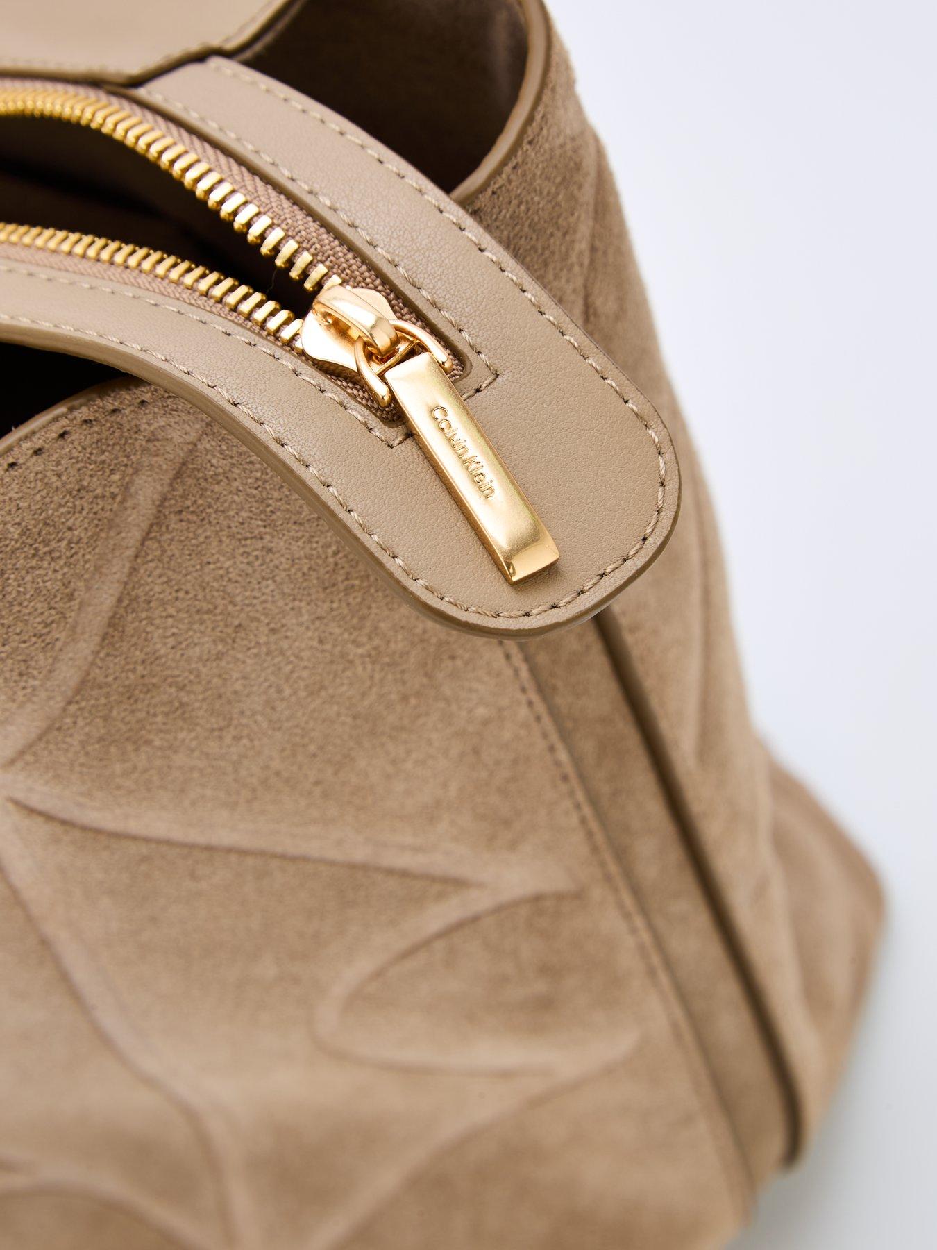 Image 4 of 5 of Calvin Klein Suede Tote Bag - Desert Taupe