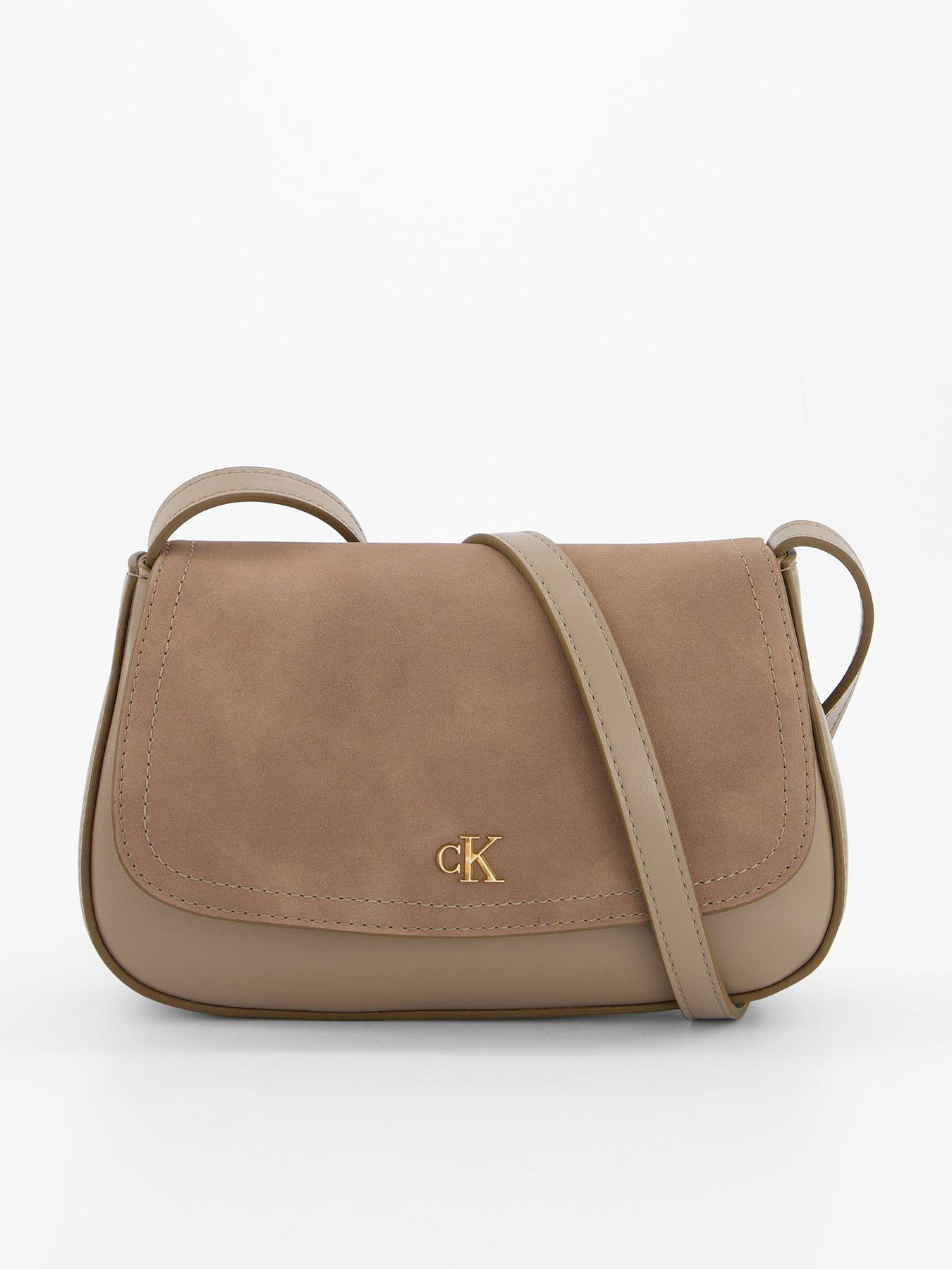 Image 1 of 4 of Calvin Klein Sueded Camera Bag - Desert Taupe