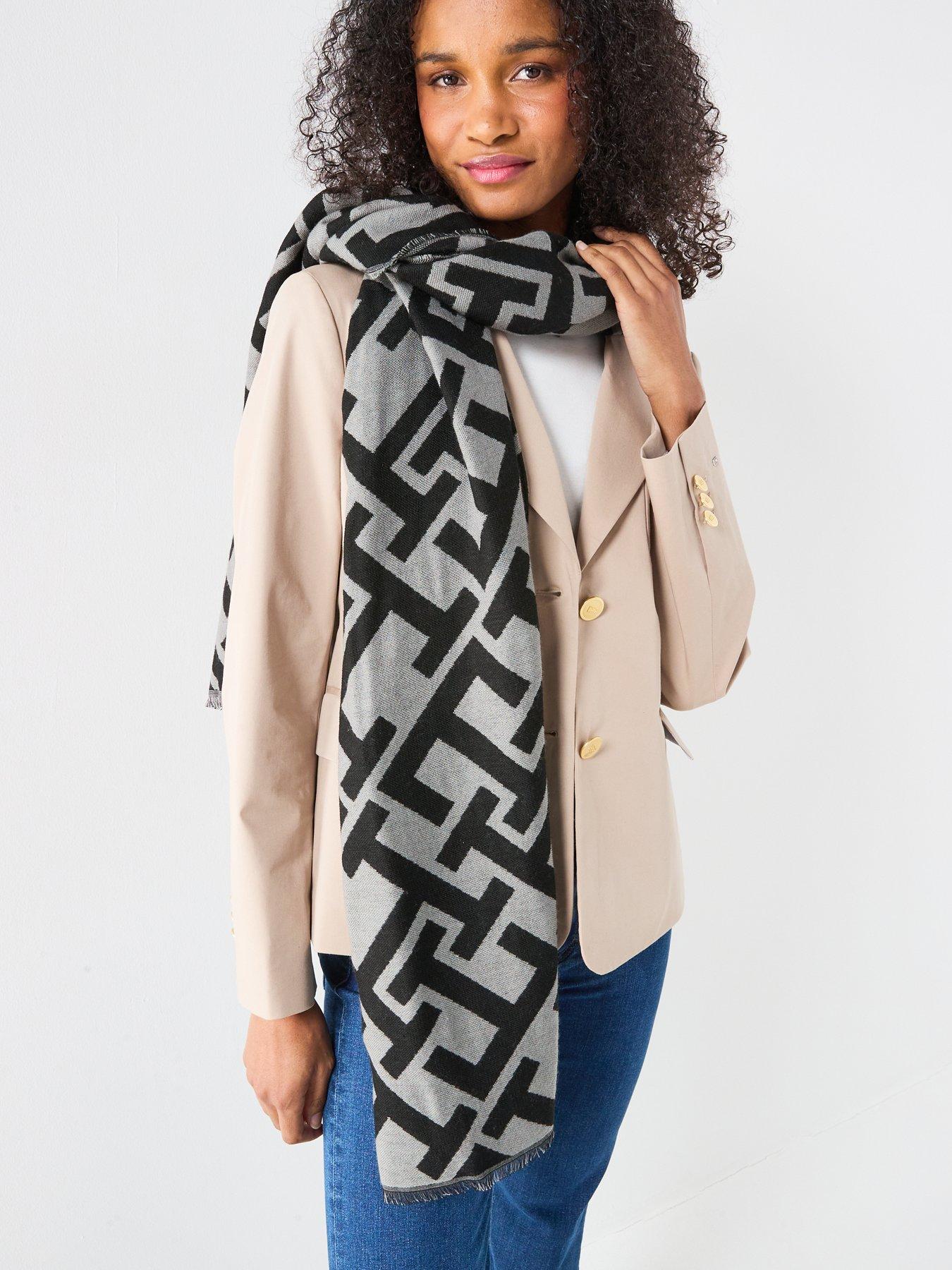  image of tommy-hilfiger-monogram-heavy-scarf-black