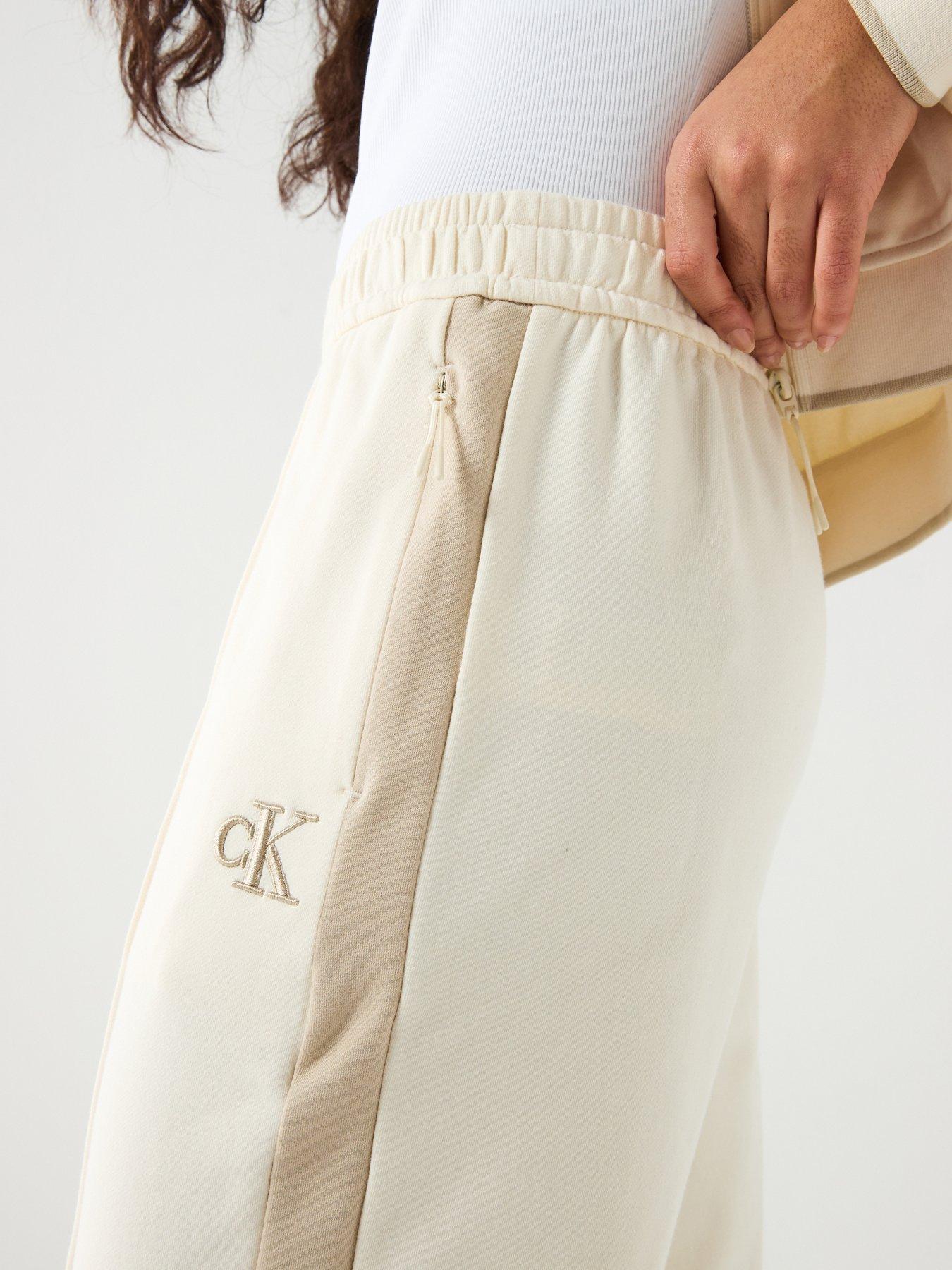  image of calvin-klein-jeans-stretch-terry-track-pant-white