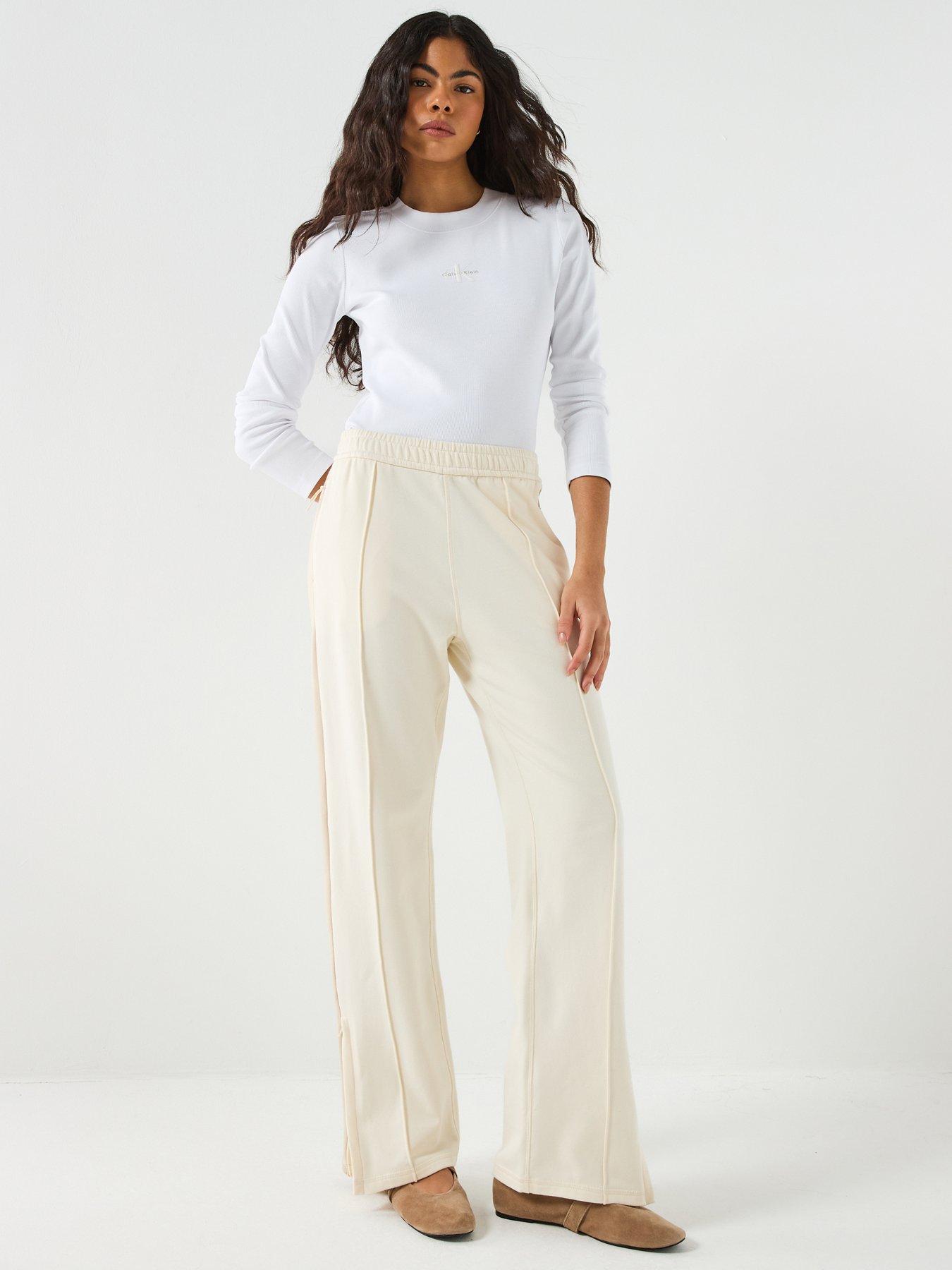  image of calvin-klein-jeans-stretch-terry-track-pant-white