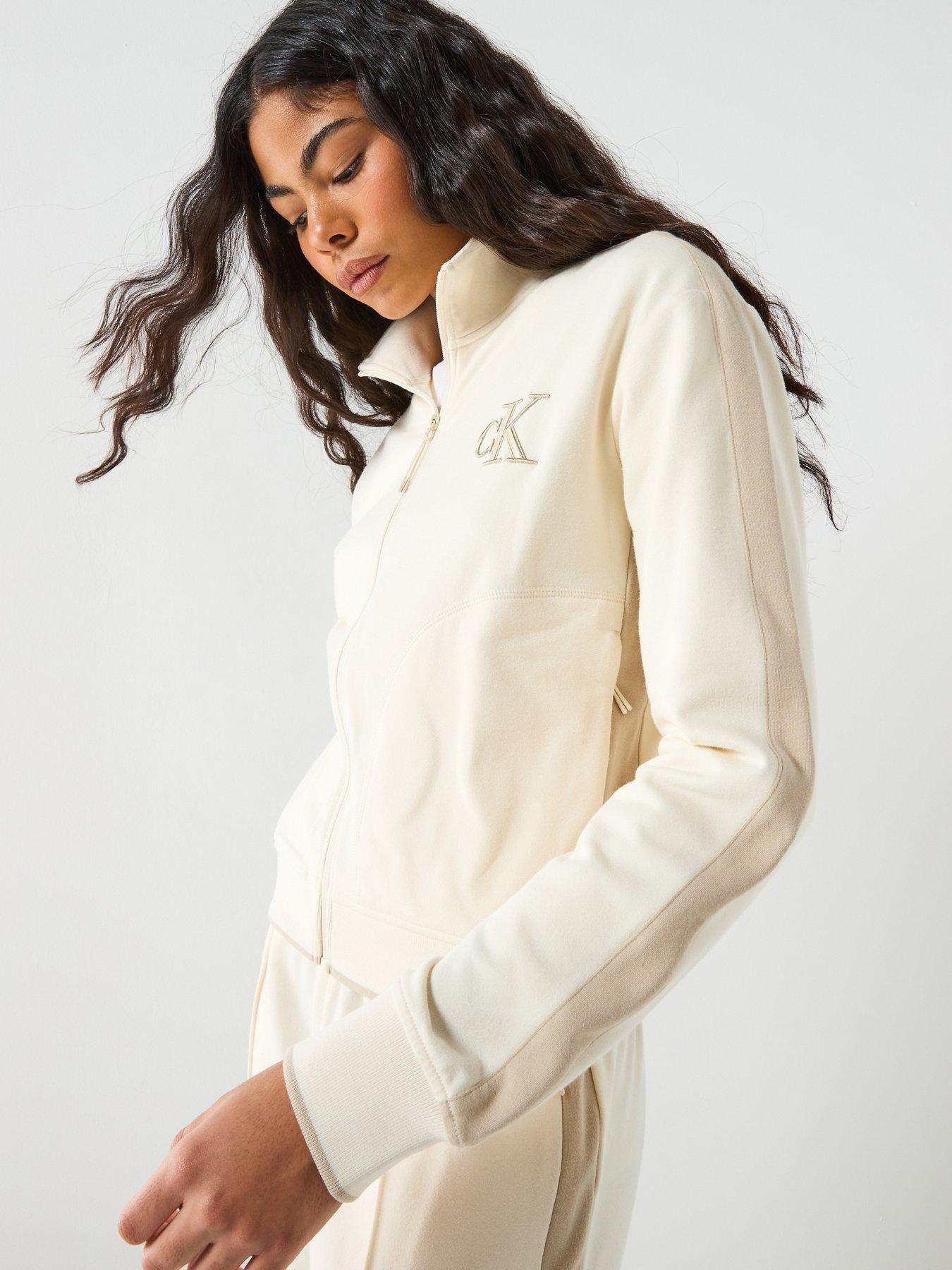  image of calvin-klein-jeans-stretch-terry-track-jacket-white