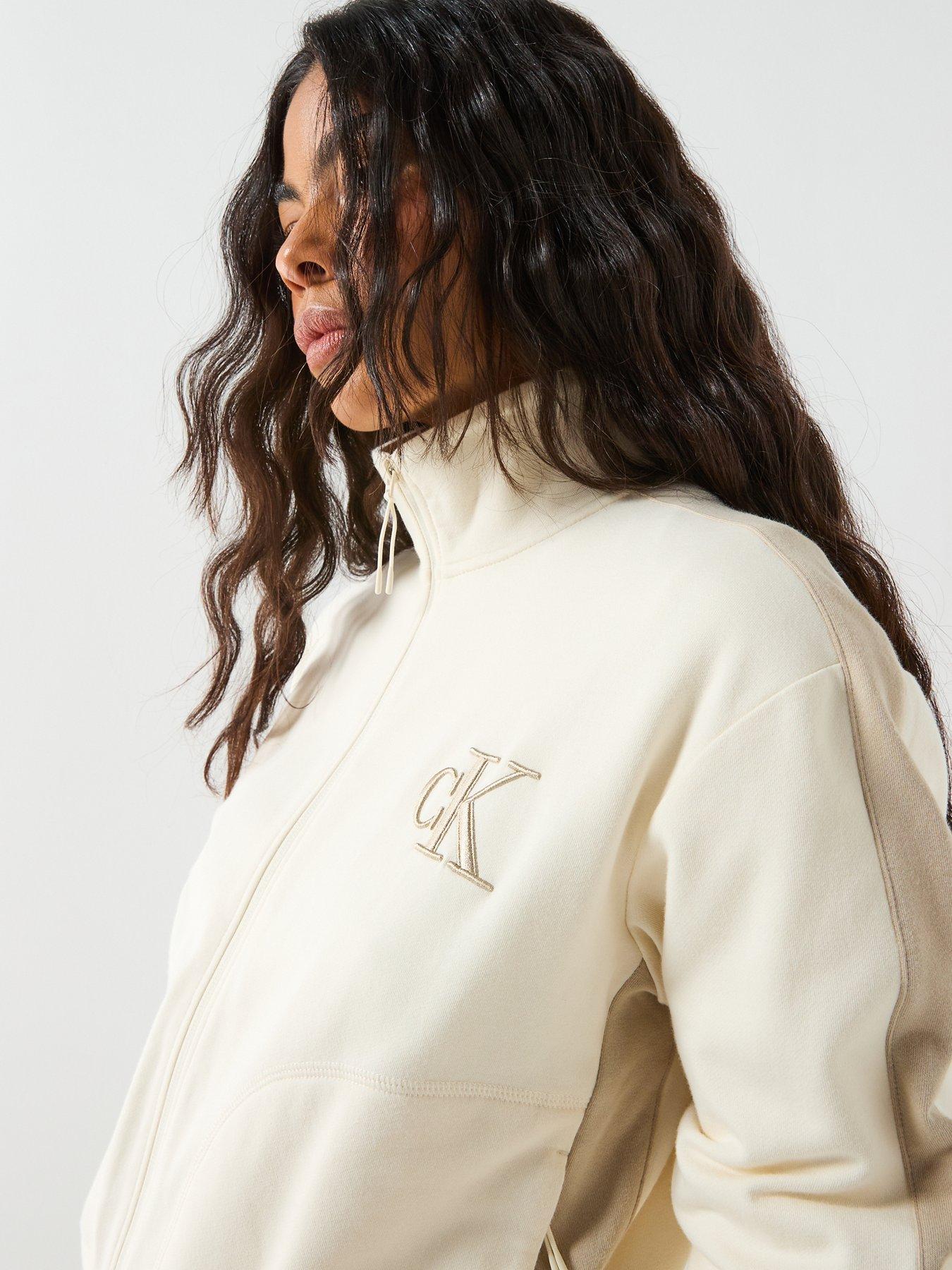  image of calvin-klein-jeans-stretch-terry-track-jacket-white