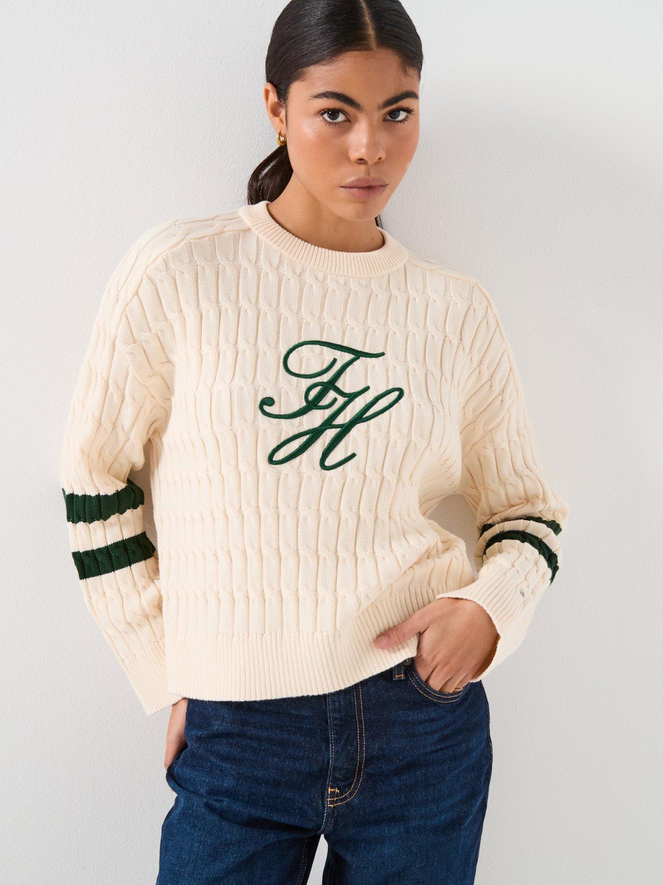 Tommy Hilfiger Textured Crew Neck Jumper - Cream