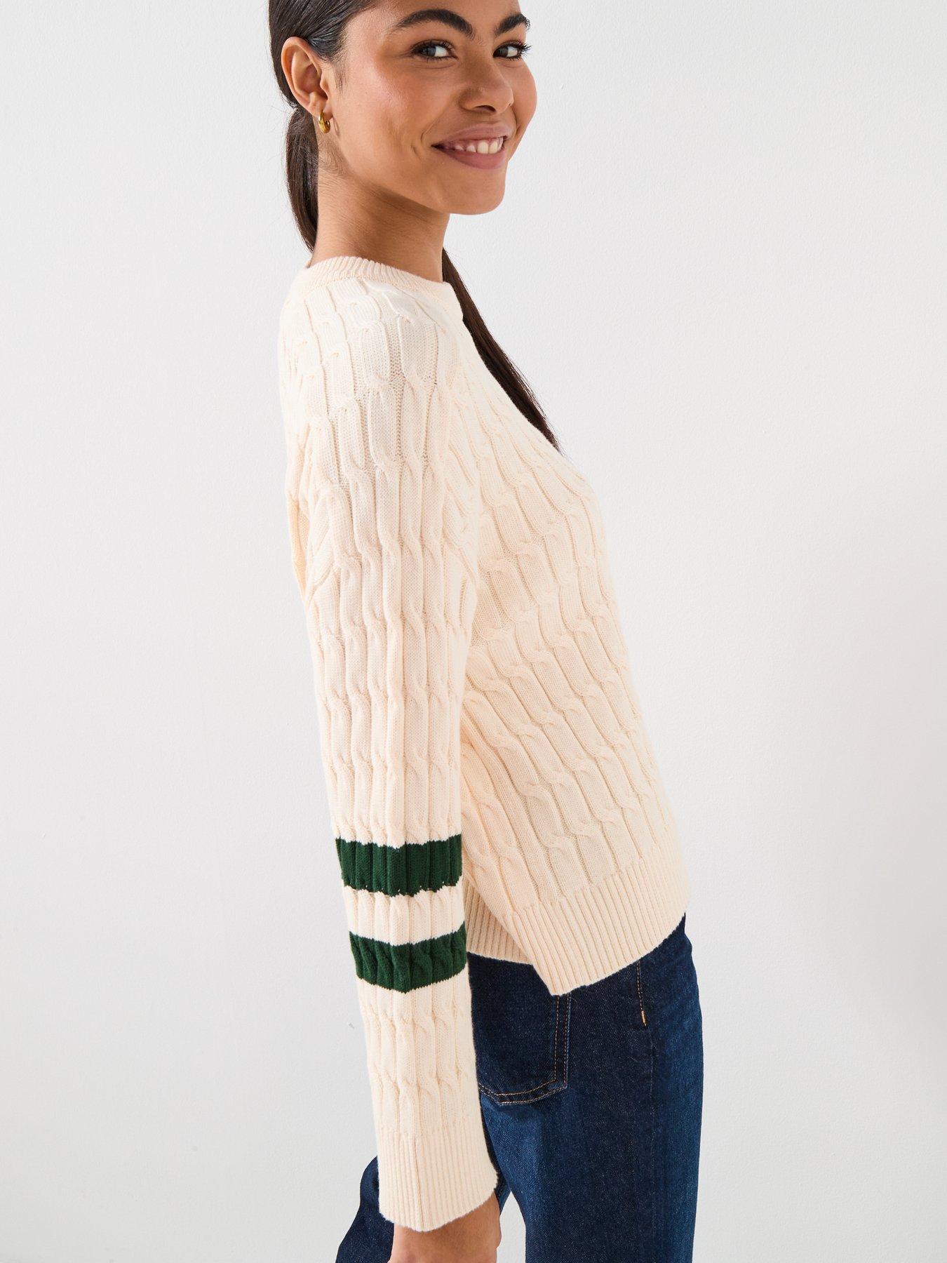 Image 5 of 6 of Tommy Hilfiger Textured Crew Neck Jumper - Cream