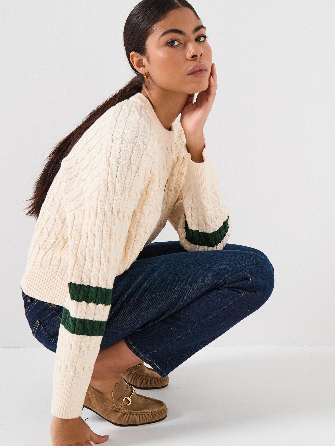 Image 6 of 6 of Tommy Hilfiger Textured Crew Neck Jumper - Cream