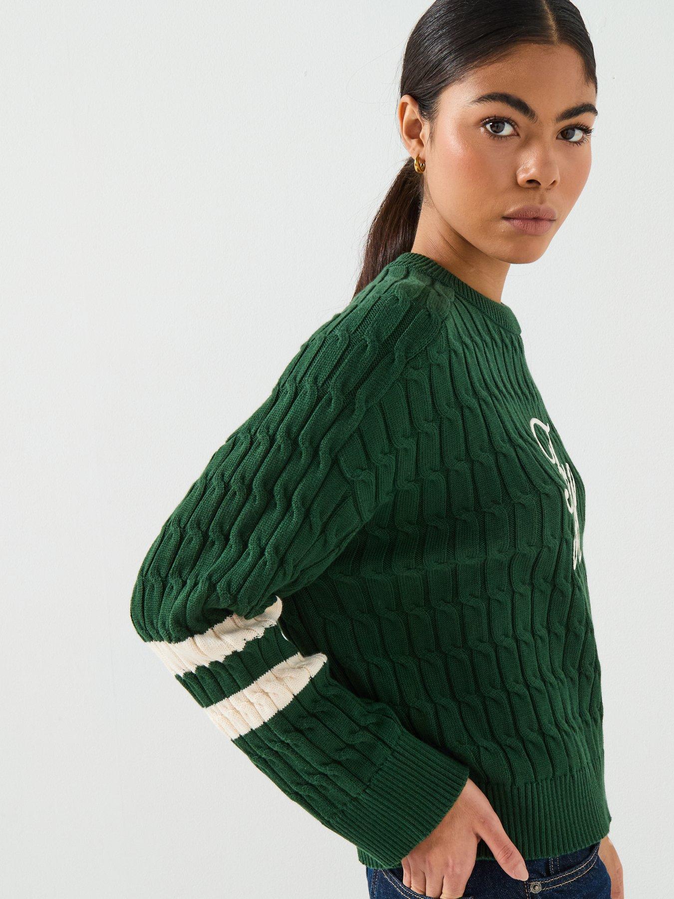 Image 5 of 6 of Tommy Hilfiger Textured Crew Neck Jumper - Green