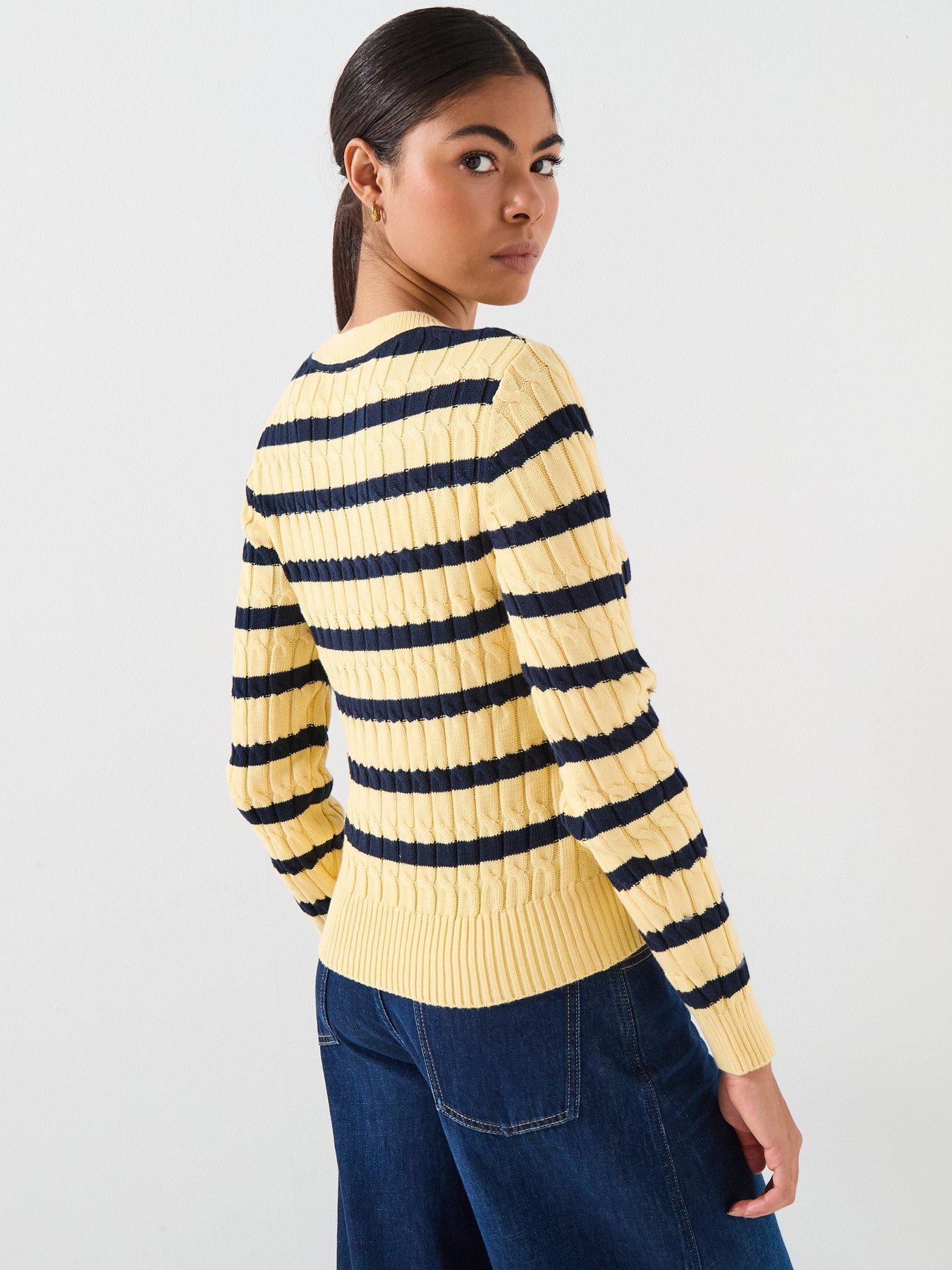 Image 2 of 6 of Tommy Hilfiger Cable Knit Long Sleeve Sweater - Multi