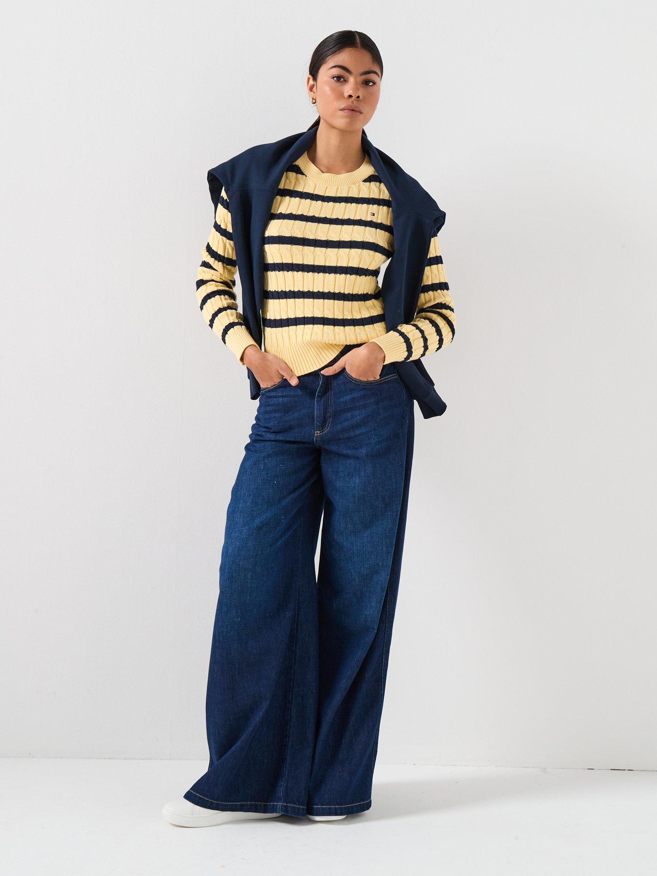 Image 3 of 6 of Tommy Hilfiger Cable Knit Long Sleeve Sweater - Multi