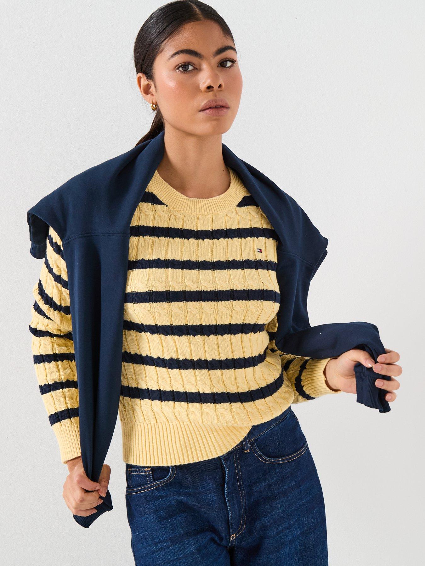 Image 4 of 6 of Tommy Hilfiger Cable Knit Long Sleeve Sweater - Multi