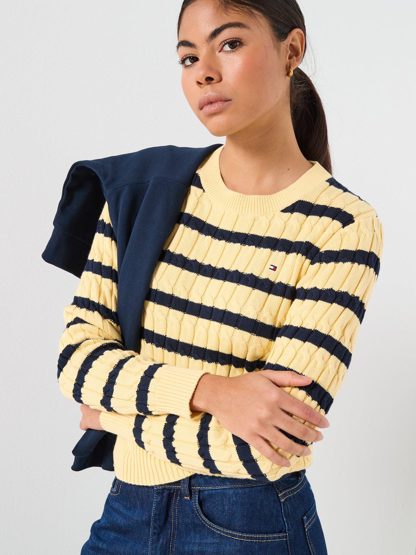 Image 5 of 6 of Tommy Hilfiger Cable Knit Long Sleeve Sweater - Multi