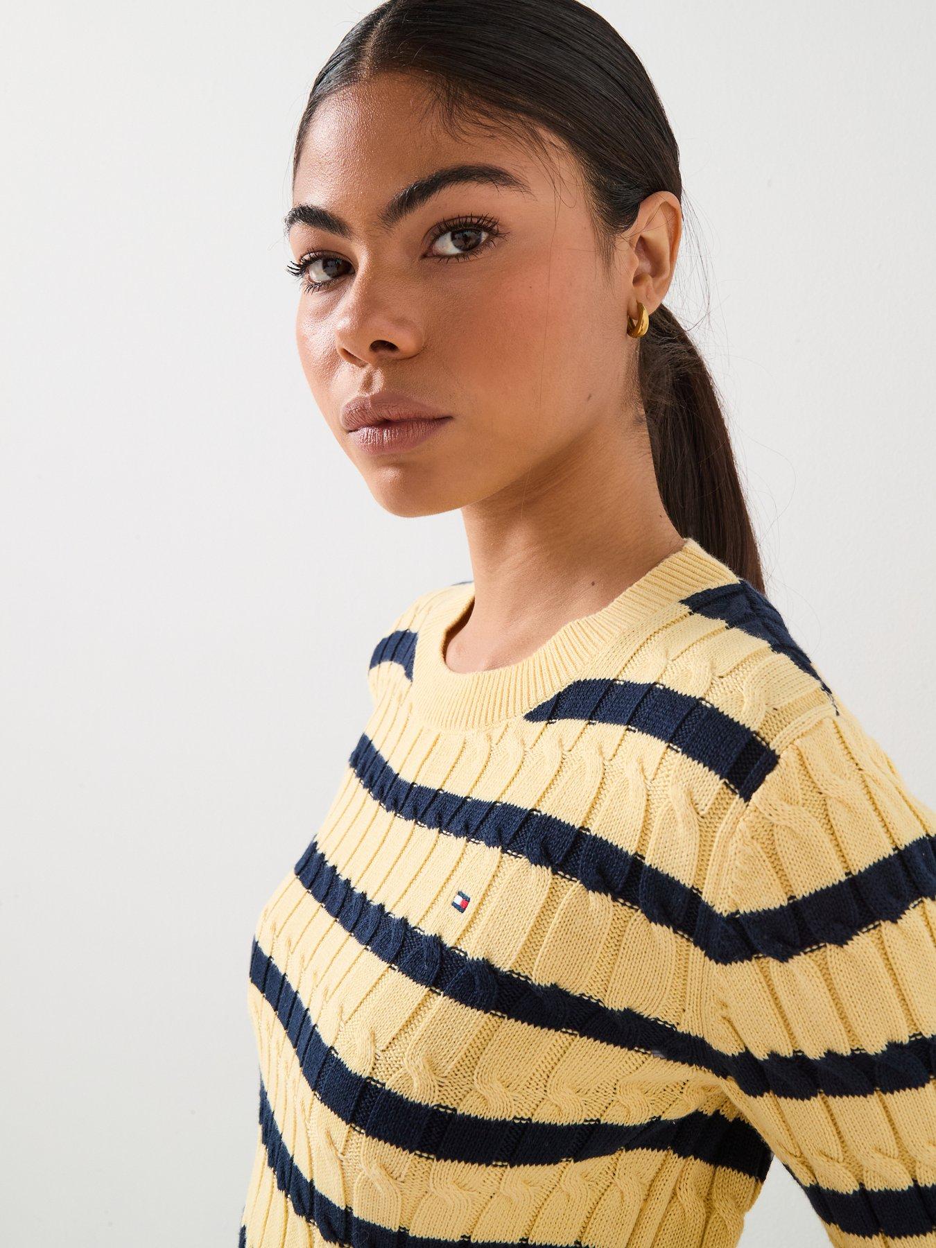 Image 6 of 6 of Tommy Hilfiger Cable Knit Long Sleeve Sweater - Multi