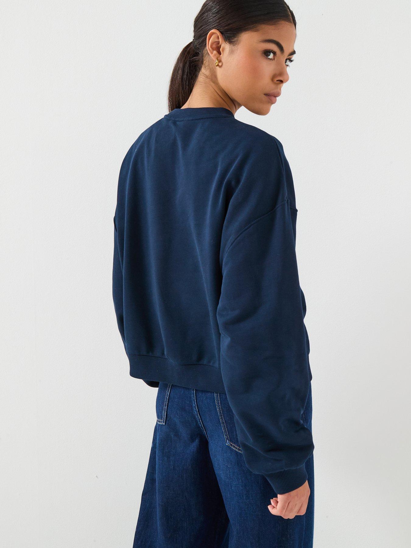 stillFront image of tommy-hilfiger-gold-button-detailed-sweatshirt-dark-night-navy