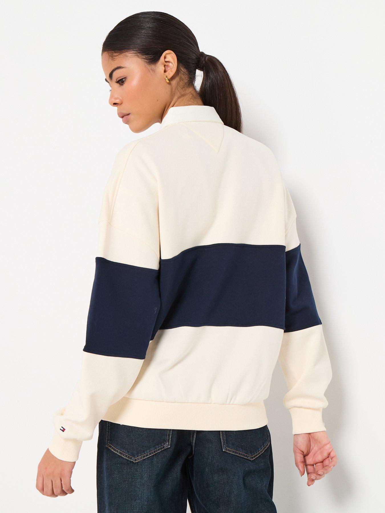 Image 2 of 6 of Tommy Hilfiger Gold Button Rugby Fleece Sweatshirt - Cream