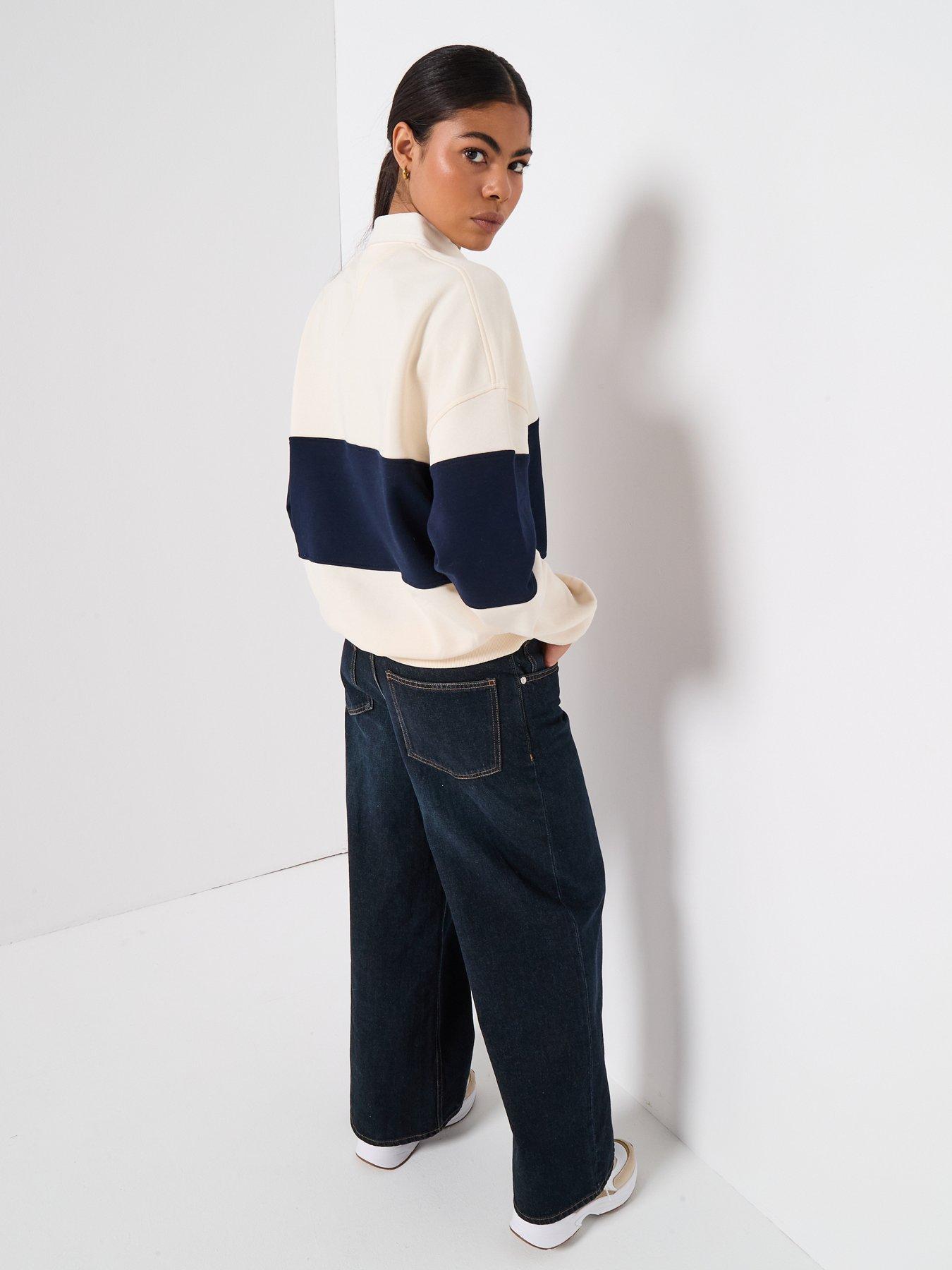 Image 3 of 6 of Tommy Hilfiger Gold Button Rugby Fleece Sweatshirt - Cream