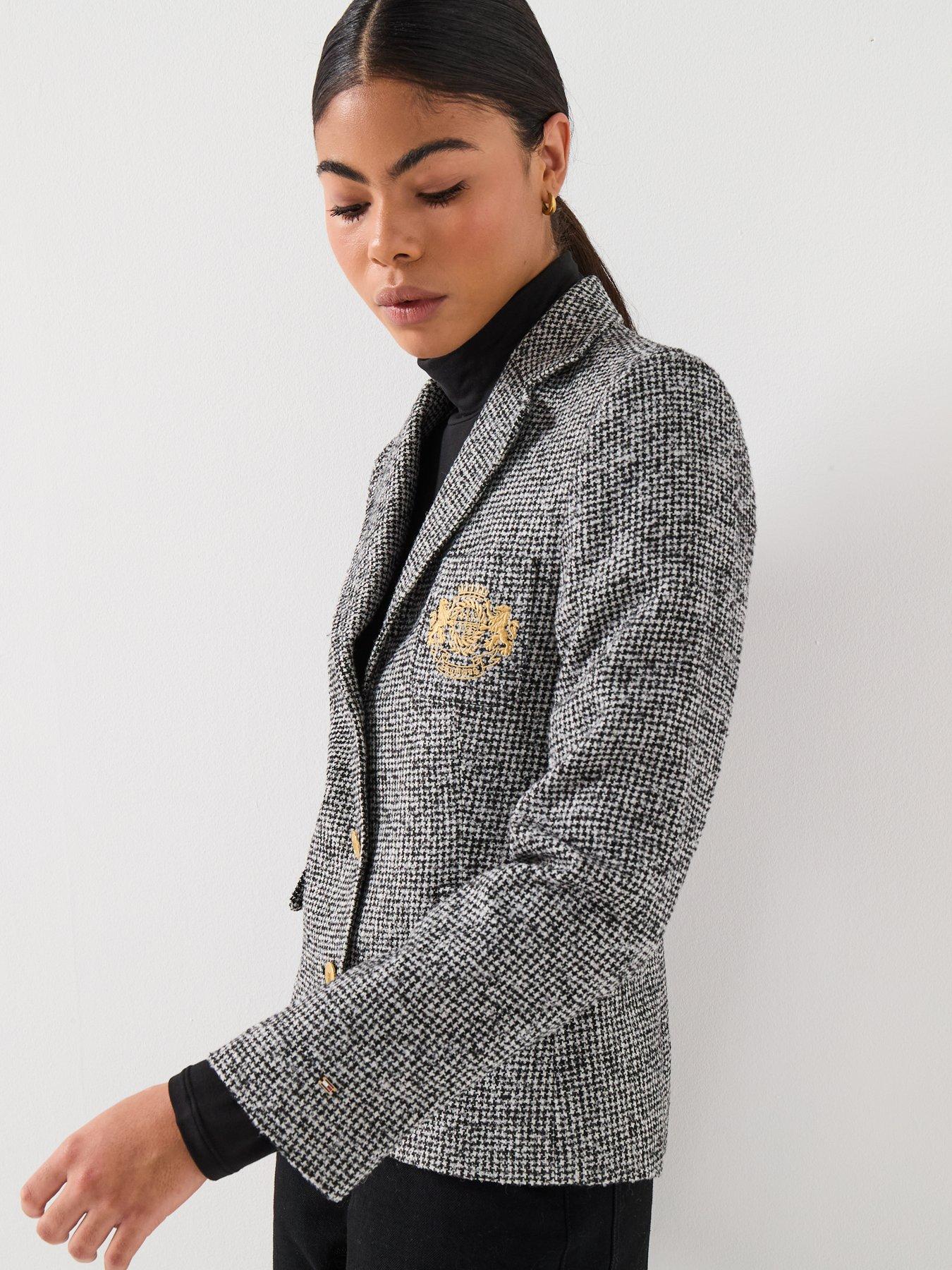  image of tommy-hilfiger-wool-patterned-slim-blazer-blackwhite-houndstooth