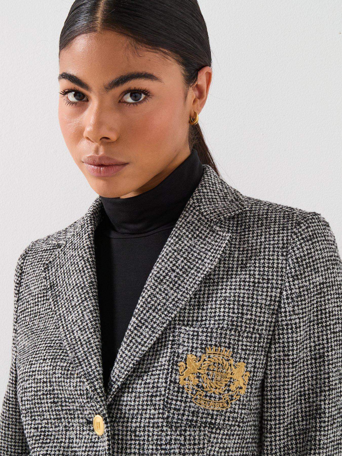  image of tommy-hilfiger-wool-patterned-slim-blazer-blackwhite-houndstooth