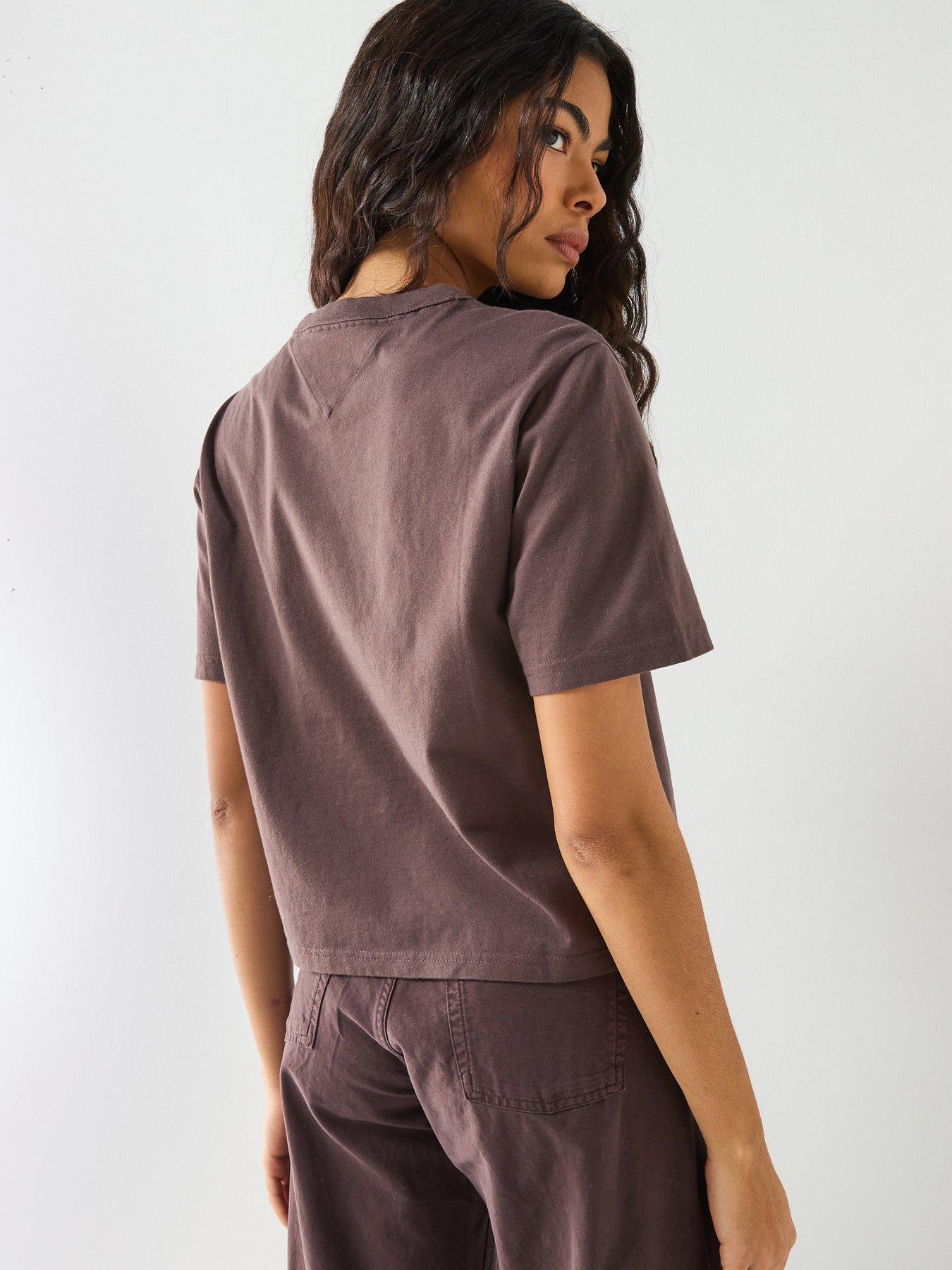 stillFront image of tommy-jeans-boxy-t-shirt-black-walnut