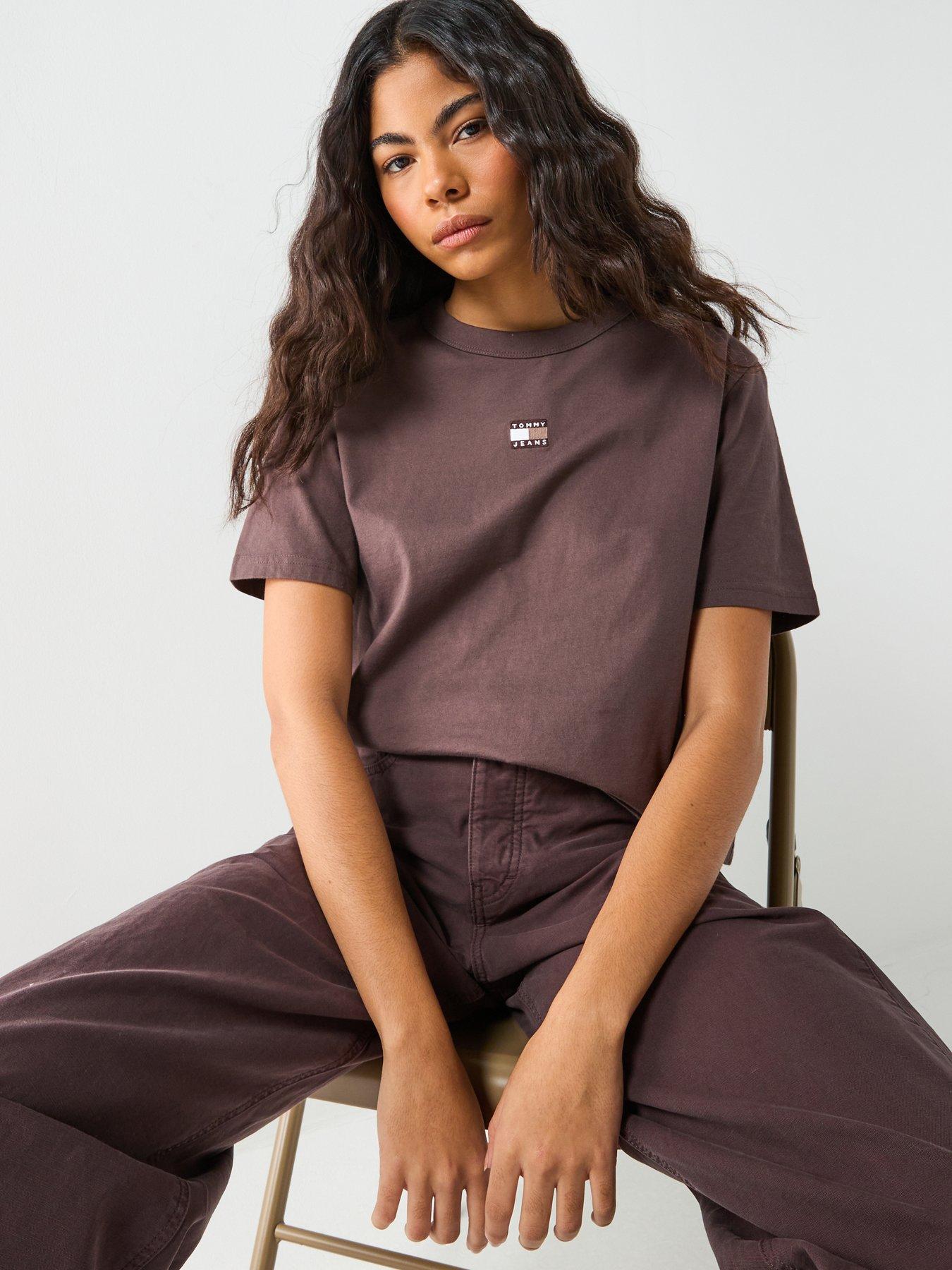 image of tommy-jeans-boxy-t-shirt-black-walnut