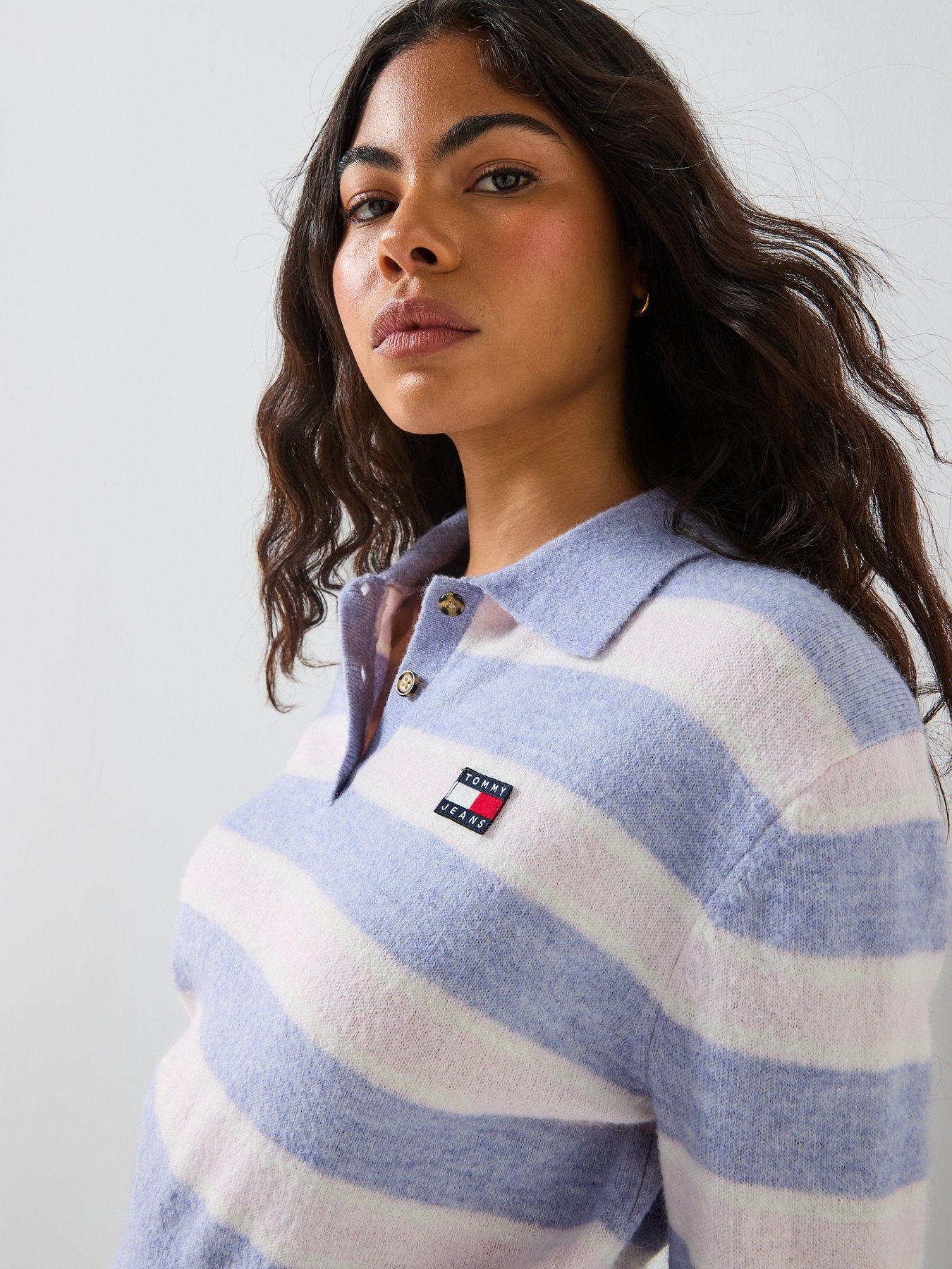  image of tommy-jeans-fluffy-polo-sweater-multi-stripe