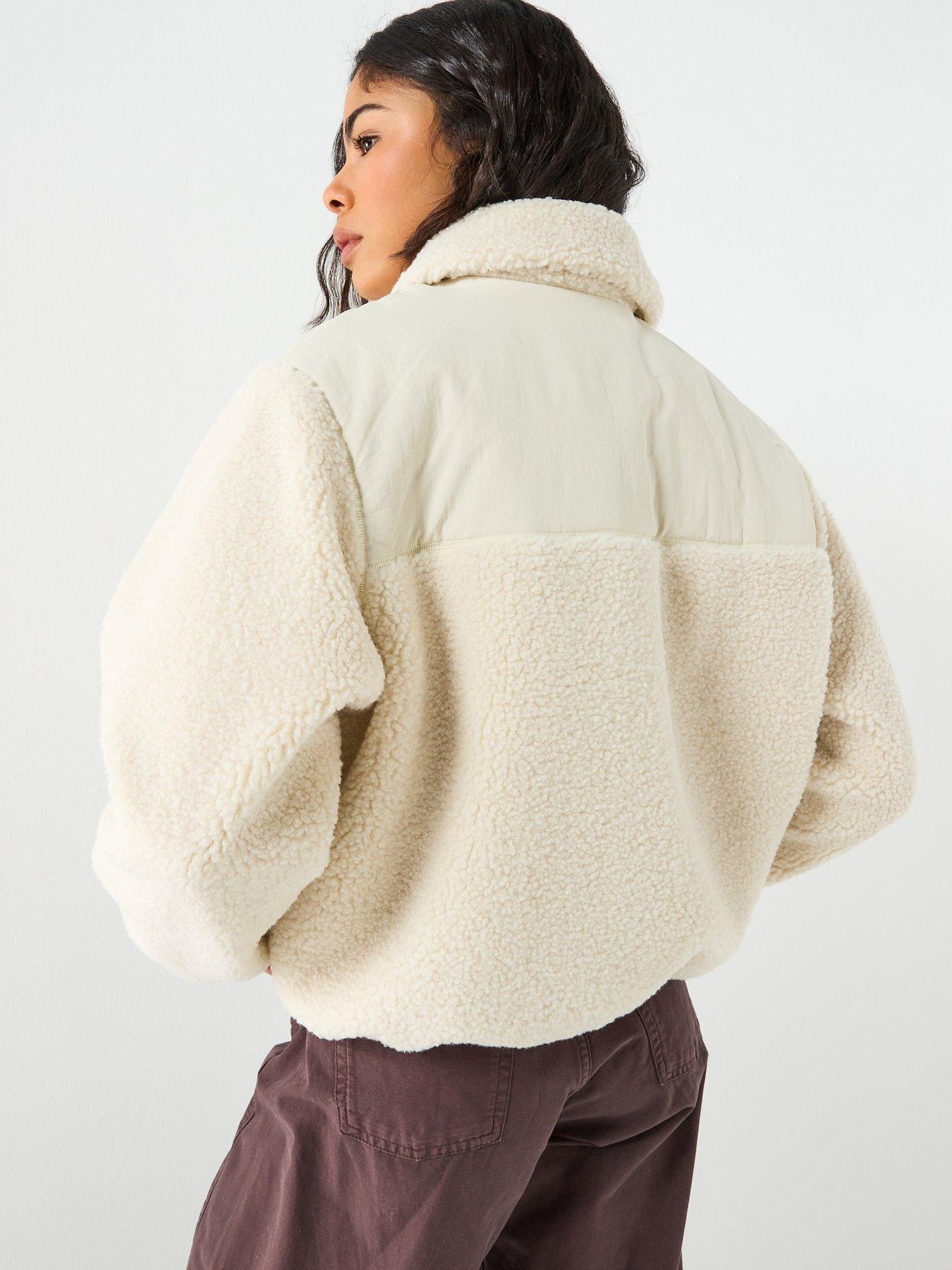 stillFront image of tommy-jeans-teddy-jacket-ancient-white