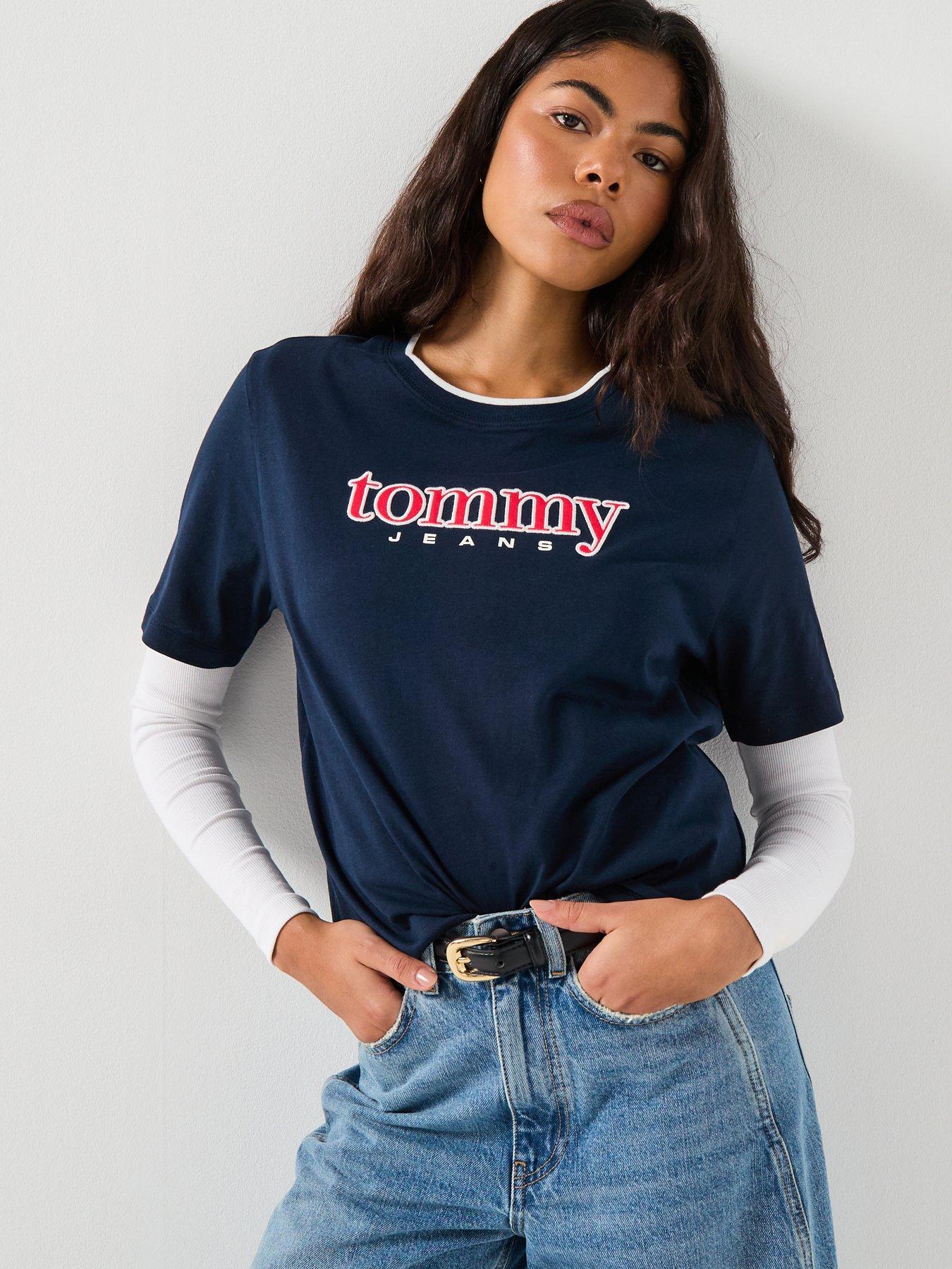 Tommy Jeans Applique Short Sleeve T-Shirt - Dark Night Navy Blue