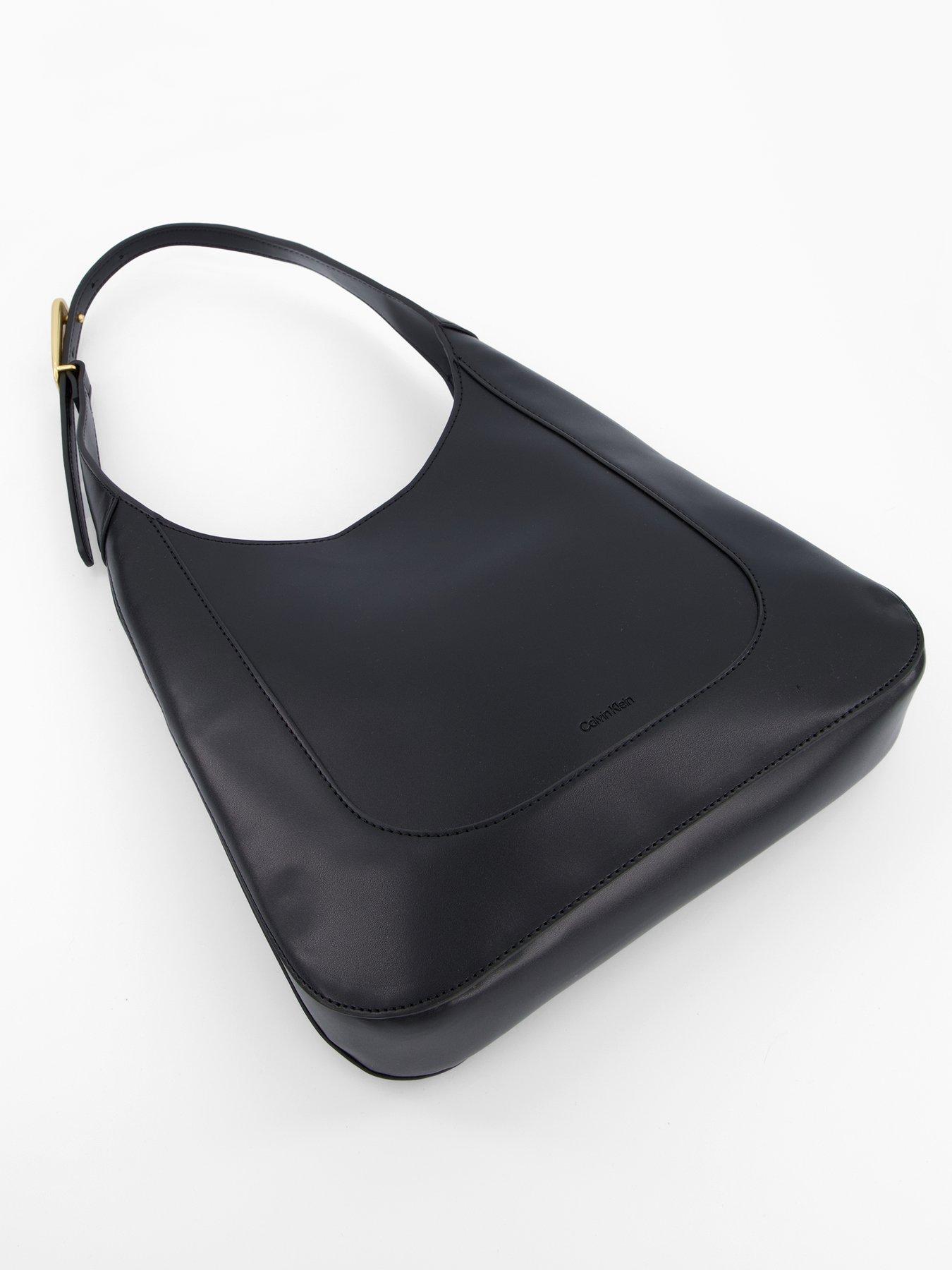 Image 3 of 5 of Calvin Klein Engraved Hardware Adjustable Strap Medium Bag - Black/Tumbled Deep Gold