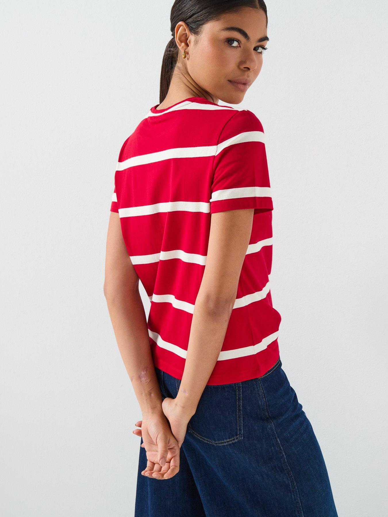 Image 2 of 6 of Tommy Hilfiger Crew Short Sleeve Top - Red