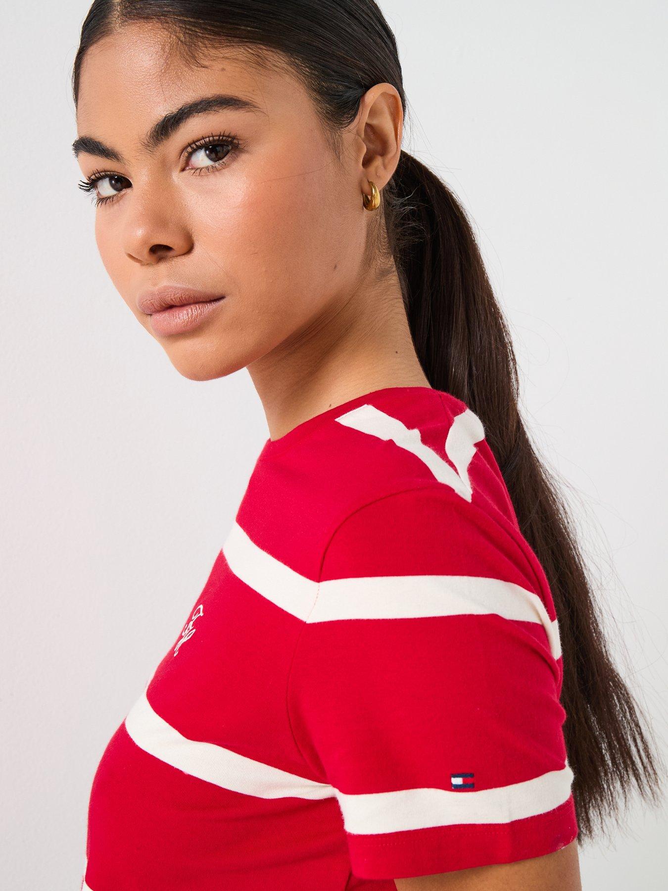 Image 4 of 6 of Tommy Hilfiger Crew Short Sleeve Top - Red