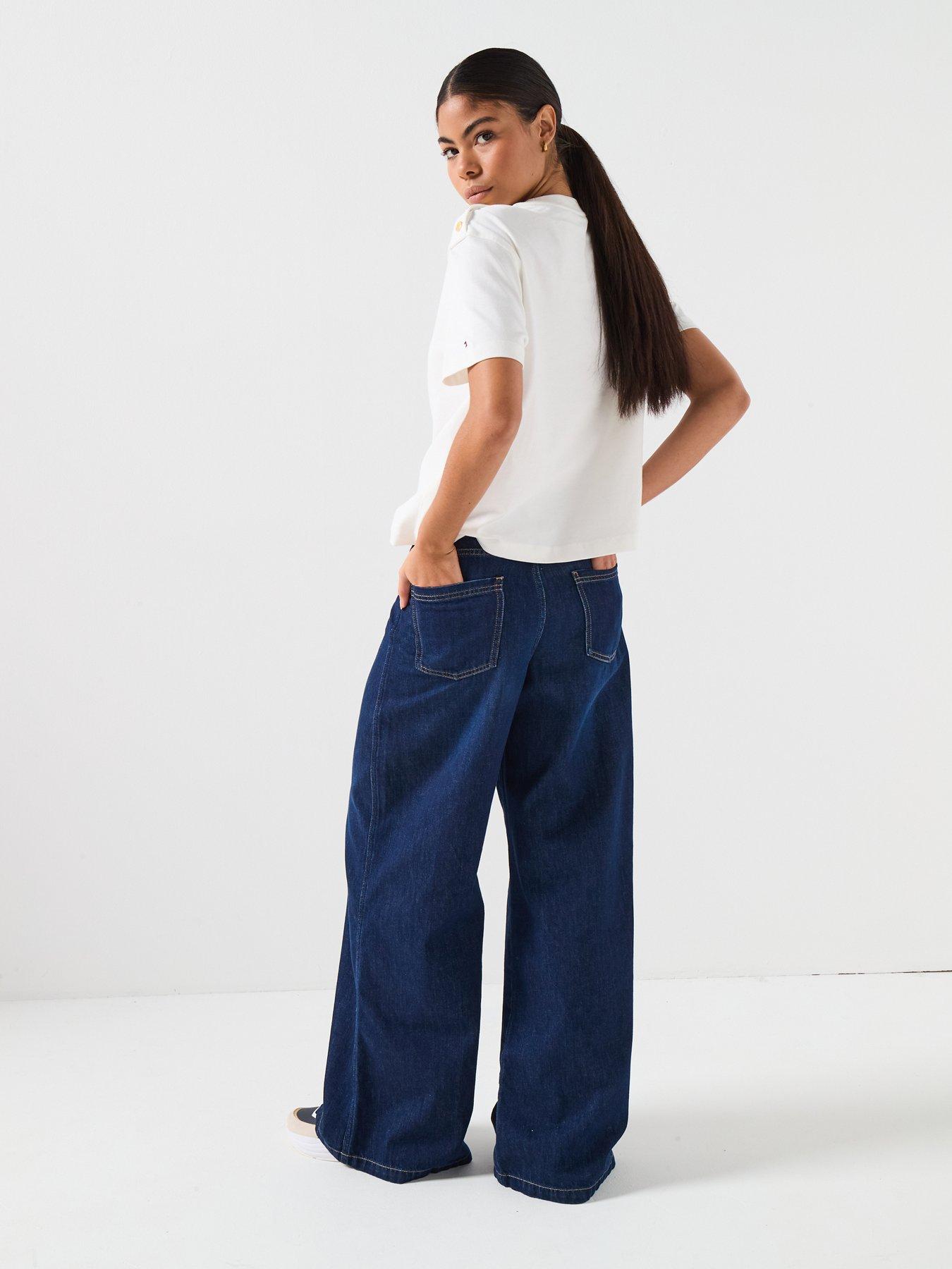  image of tommy-hilfiger-gold-button-detailed-top-white