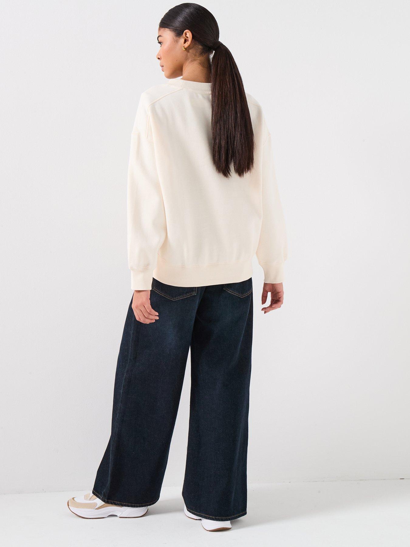  image of tommy-hilfiger-varsity-fleece-sweatshirt-cream