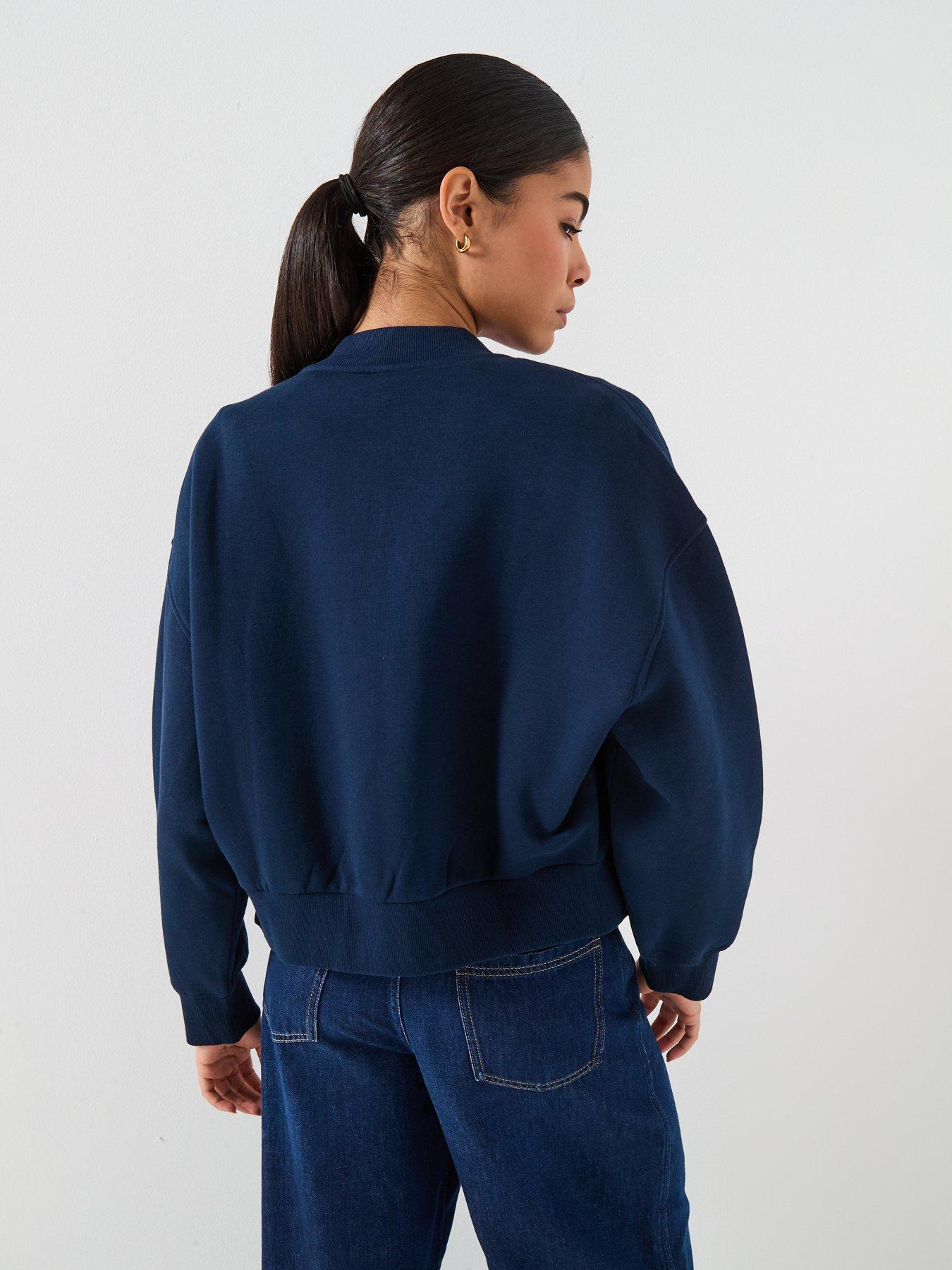 Image 2 of 5 of Tommy Hilfiger Varsity Fleece Bomber Jacket &nbsp;- Blue