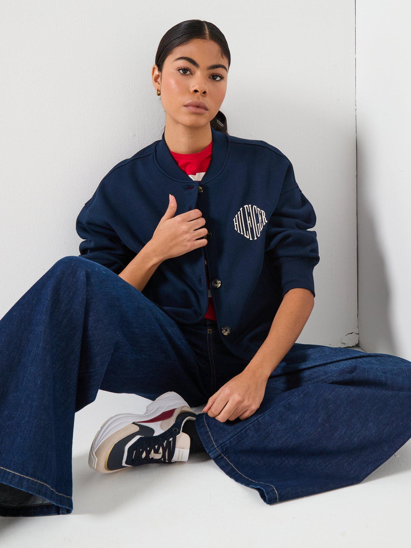 Image 5 of 5 of Tommy Hilfiger Varsity Fleece Bomber Jacket &nbsp;- Blue