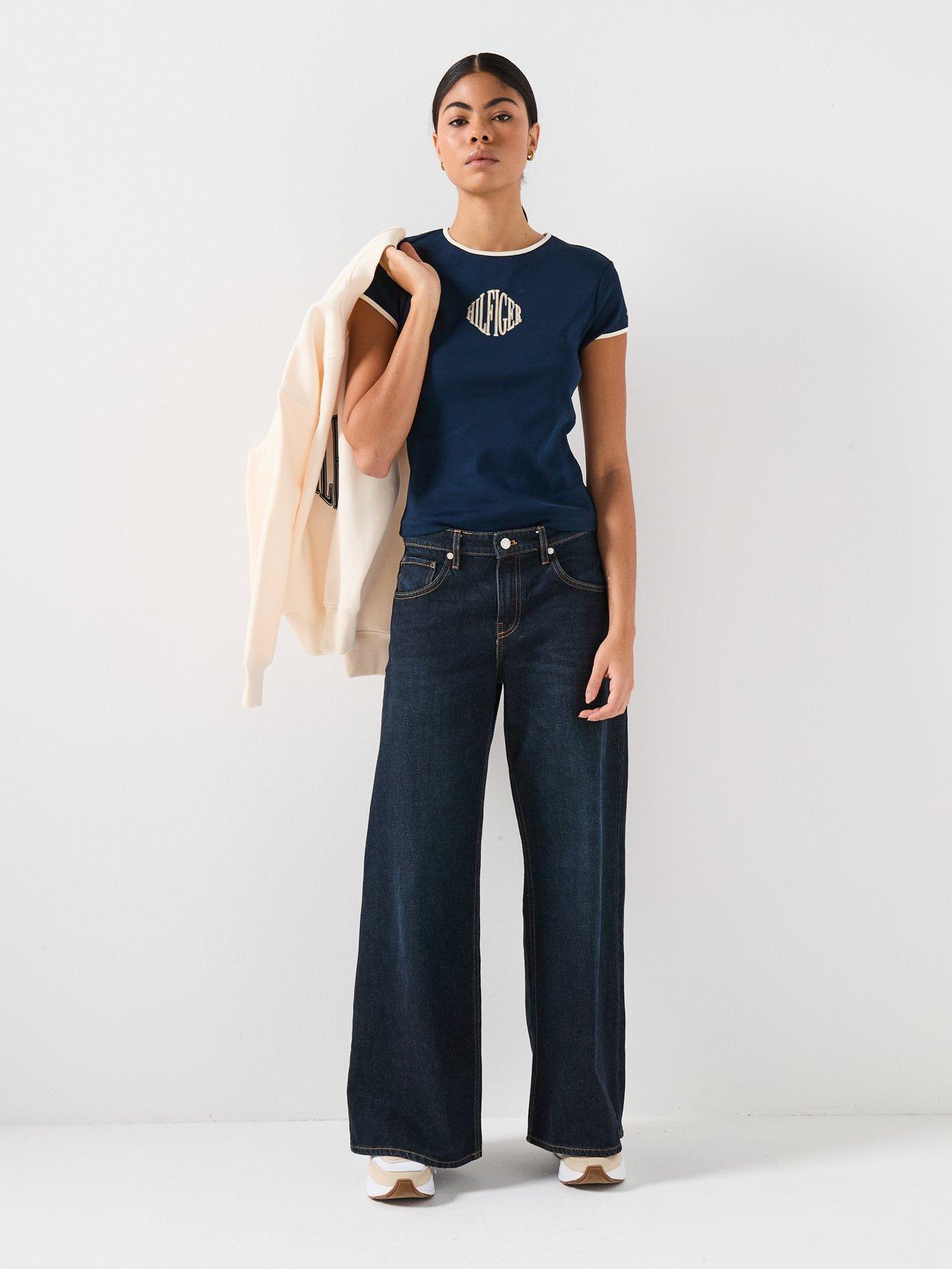  image of tommy-hilfiger-varsity-slim-ringer-t-shirt-blue