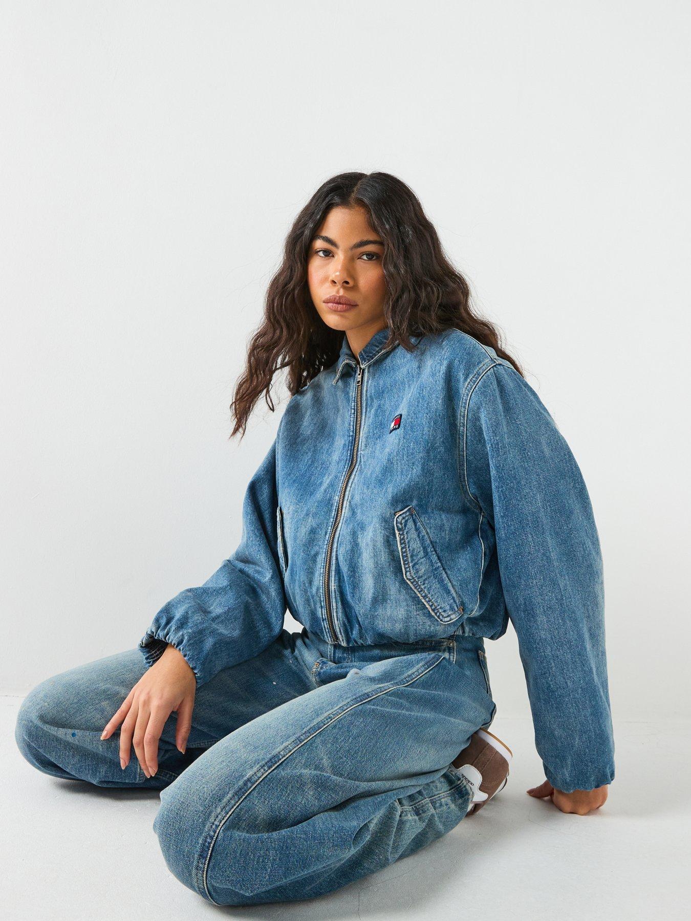 Image 3 of 6 of Tommy Jeans Padded Harrington Denim Jacket - Medium Blue