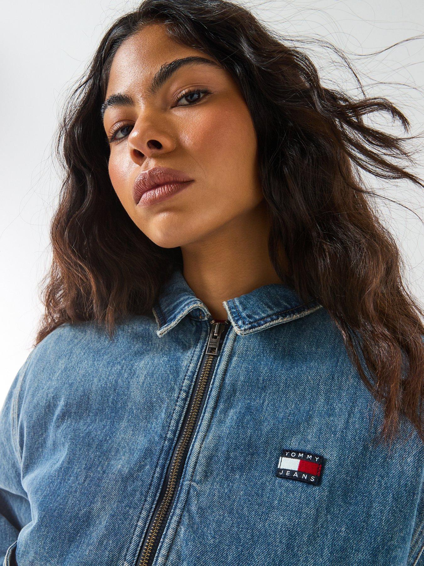Image 4 of 6 of Tommy Jeans Padded Harrington Denim Jacket - Medium Blue