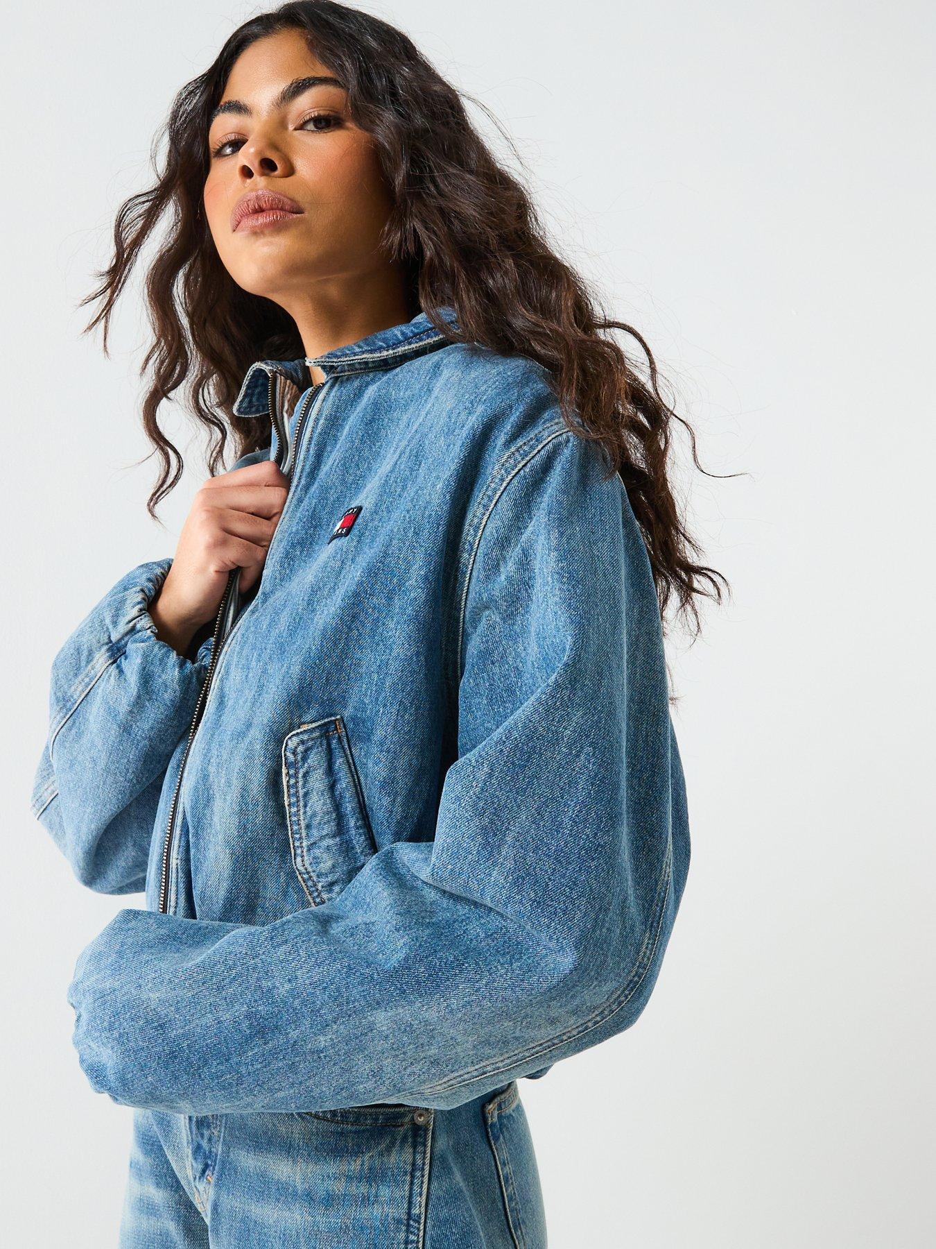 Image 5 of 6 of Tommy Jeans Padded Harrington Denim Jacket - Medium Blue